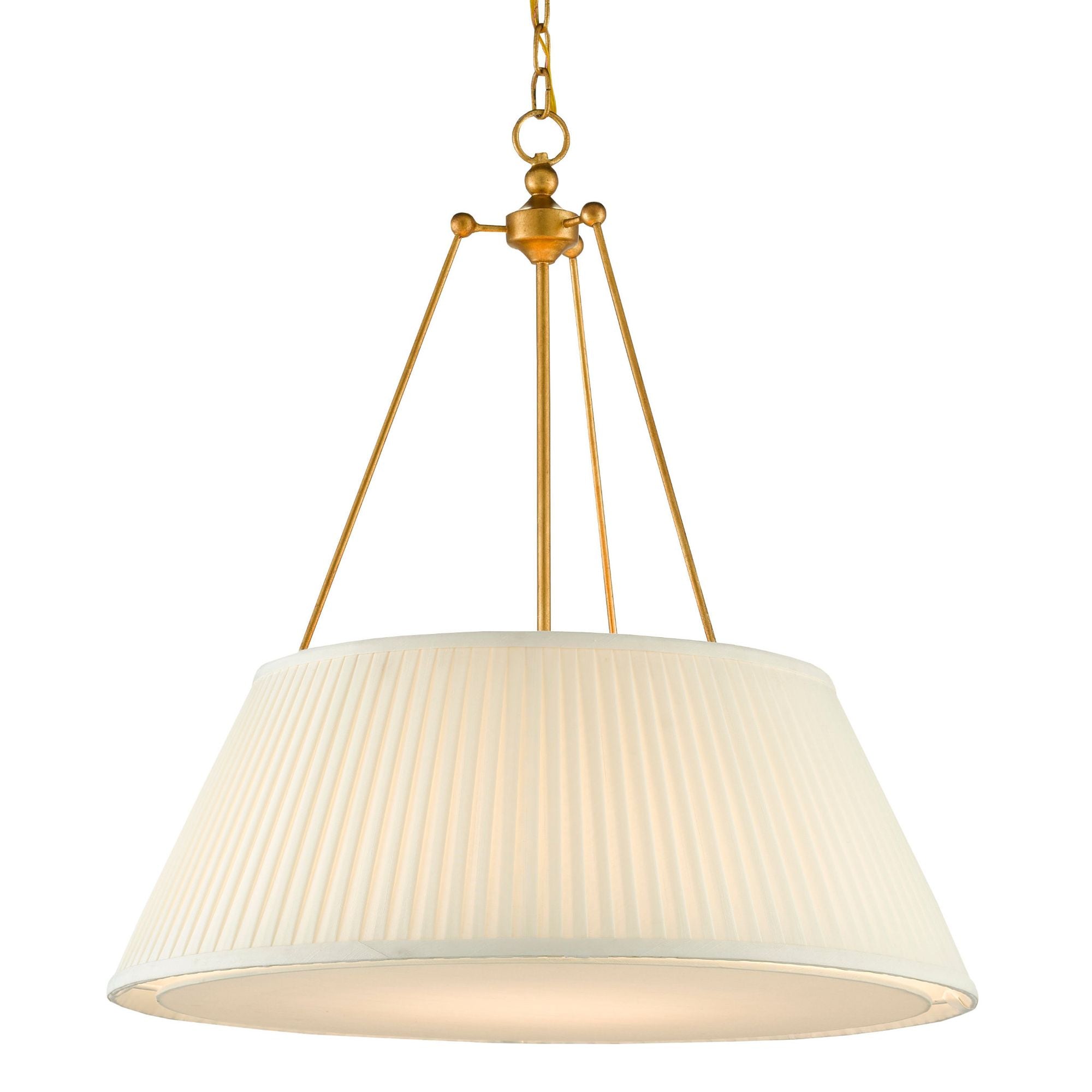 Lytham Gold Pendant - Antique Gold Leaf/White