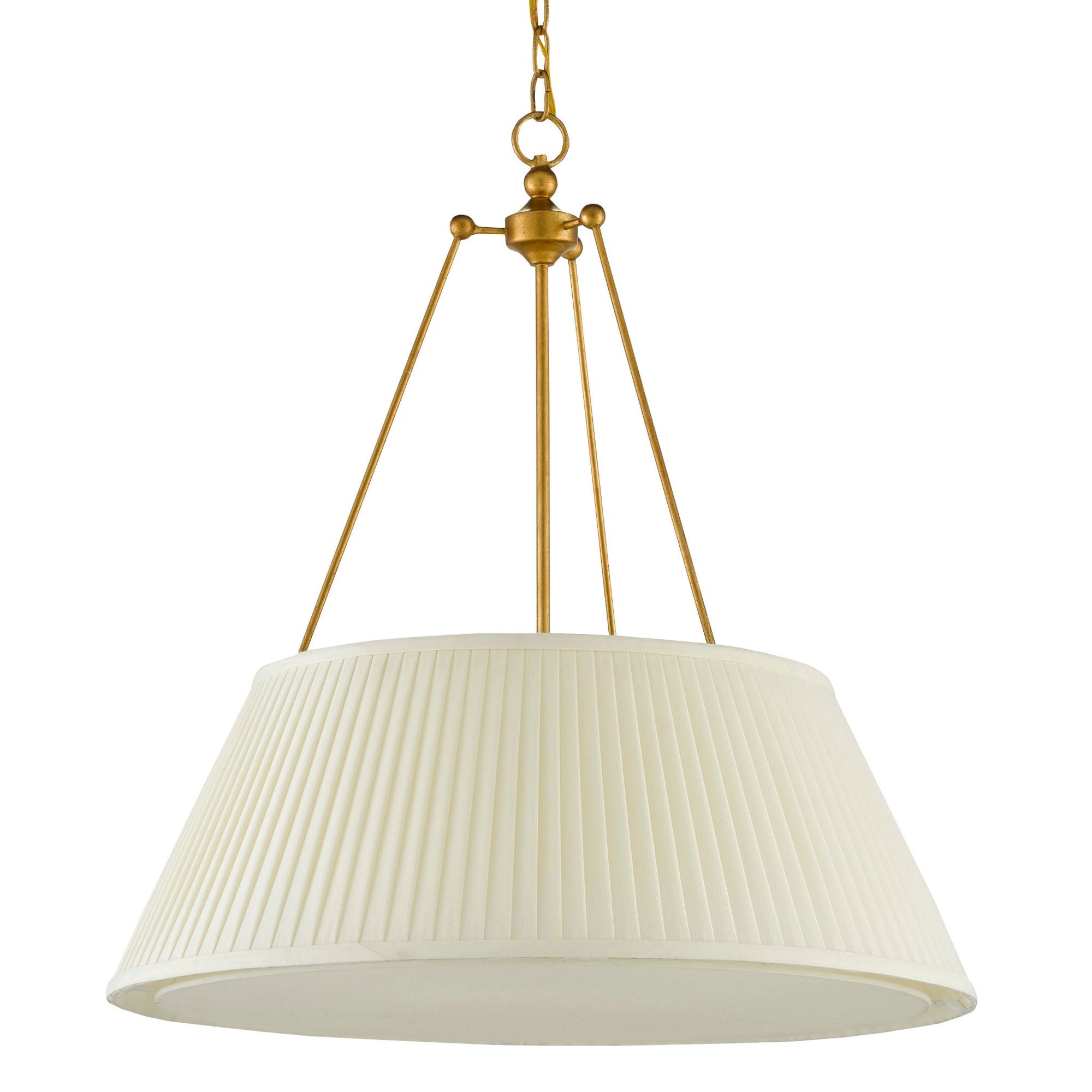 Lytham Gold Pendant - Antique Gold Leaf/White
