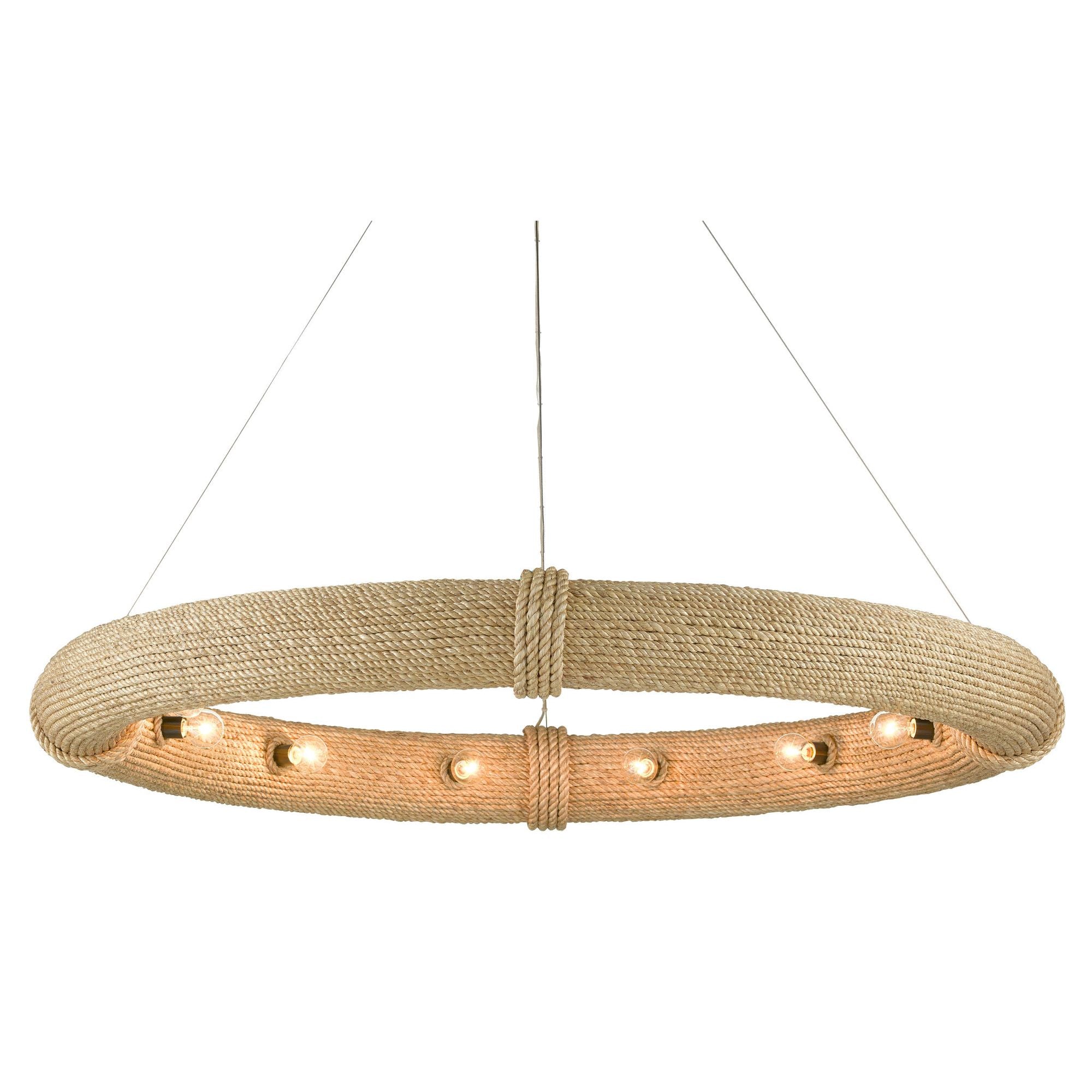 Portmeirion Large Rope Chandelier - Satin Black/Abaca Rope