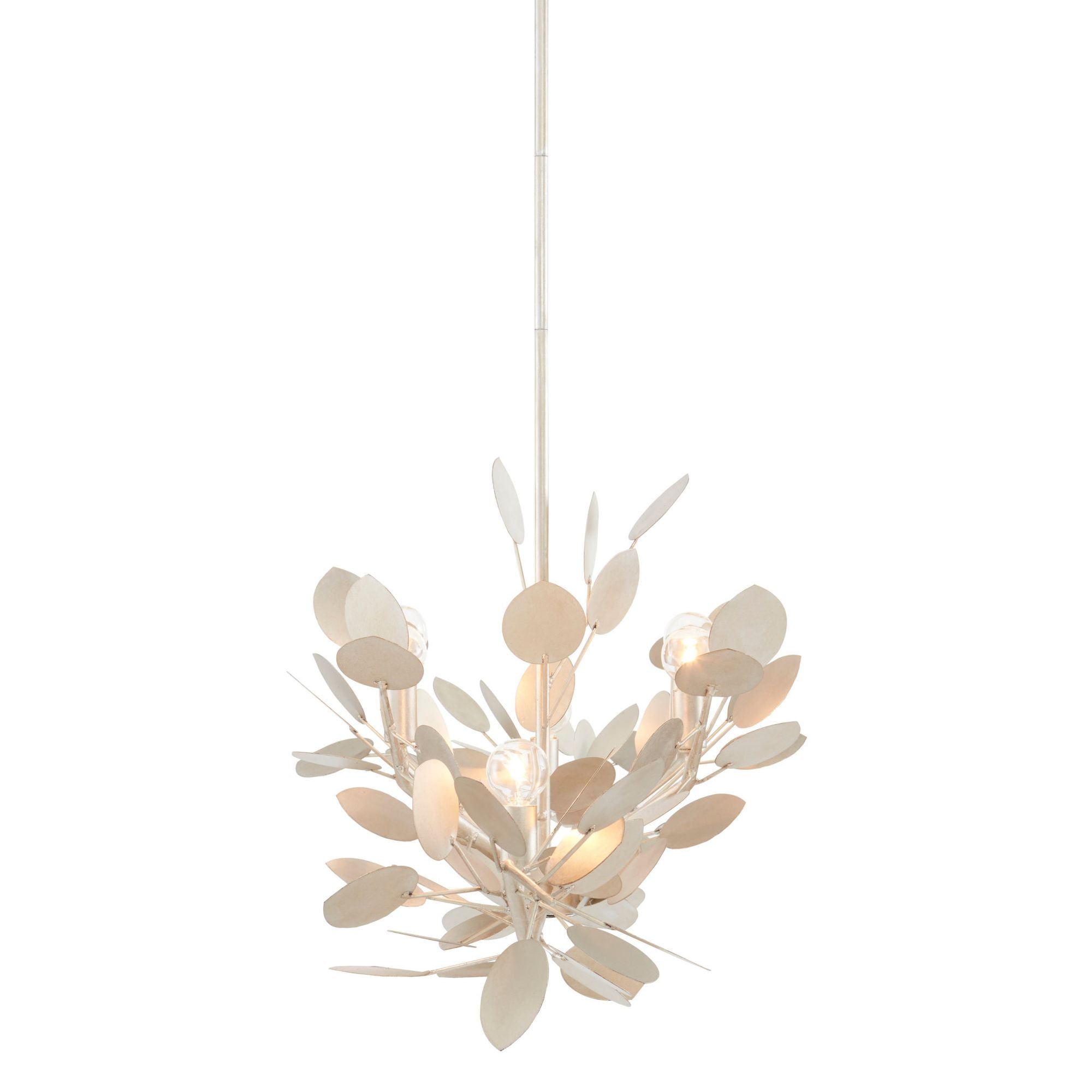 Lunaria Silver Oval Chandelier - Contemporary Silver Leaf