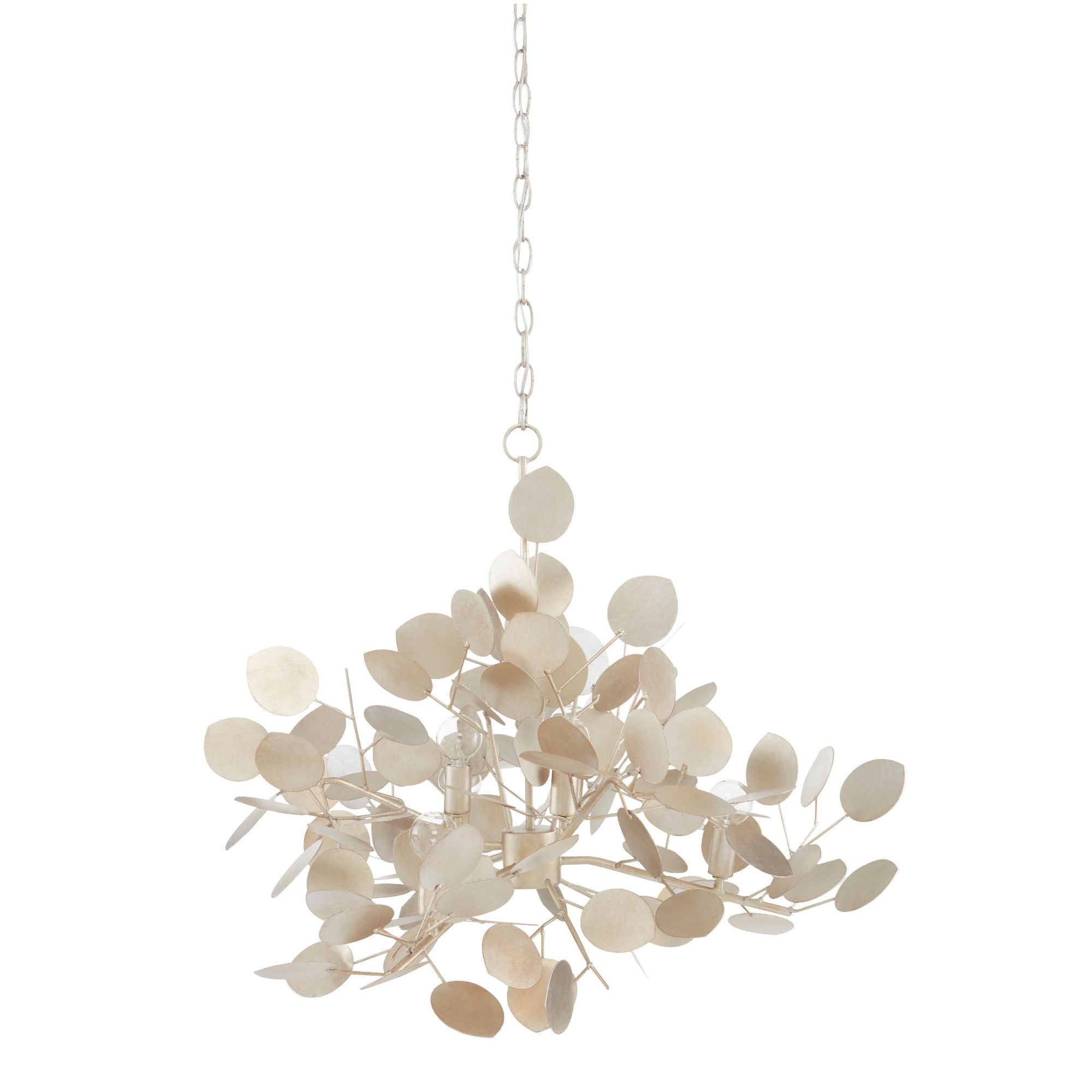 Lunaria Large Silver Chandelier - Contemporary Silver Leaf