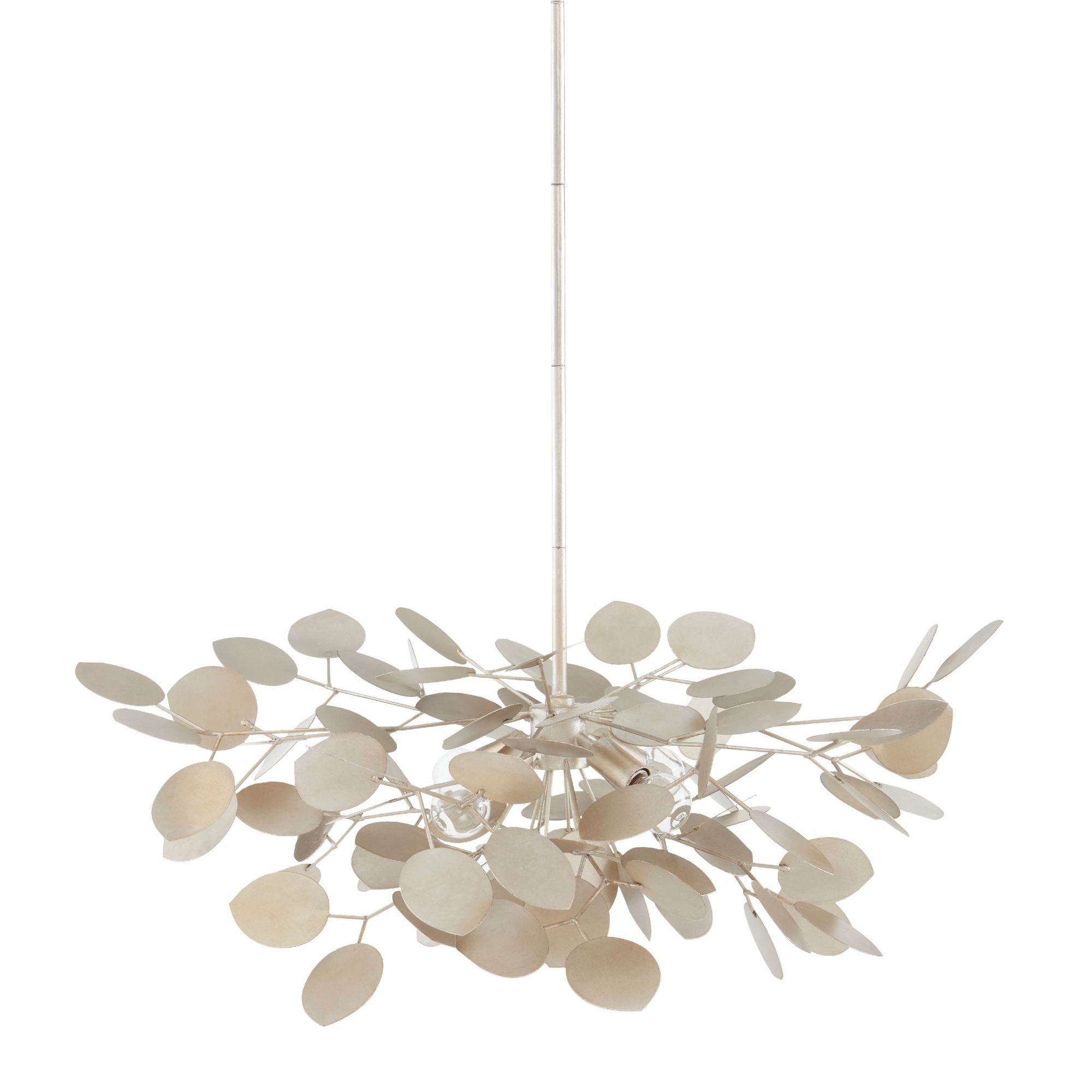 Lunaria Small Silver Chandelier - Contemporary Silver Leaf