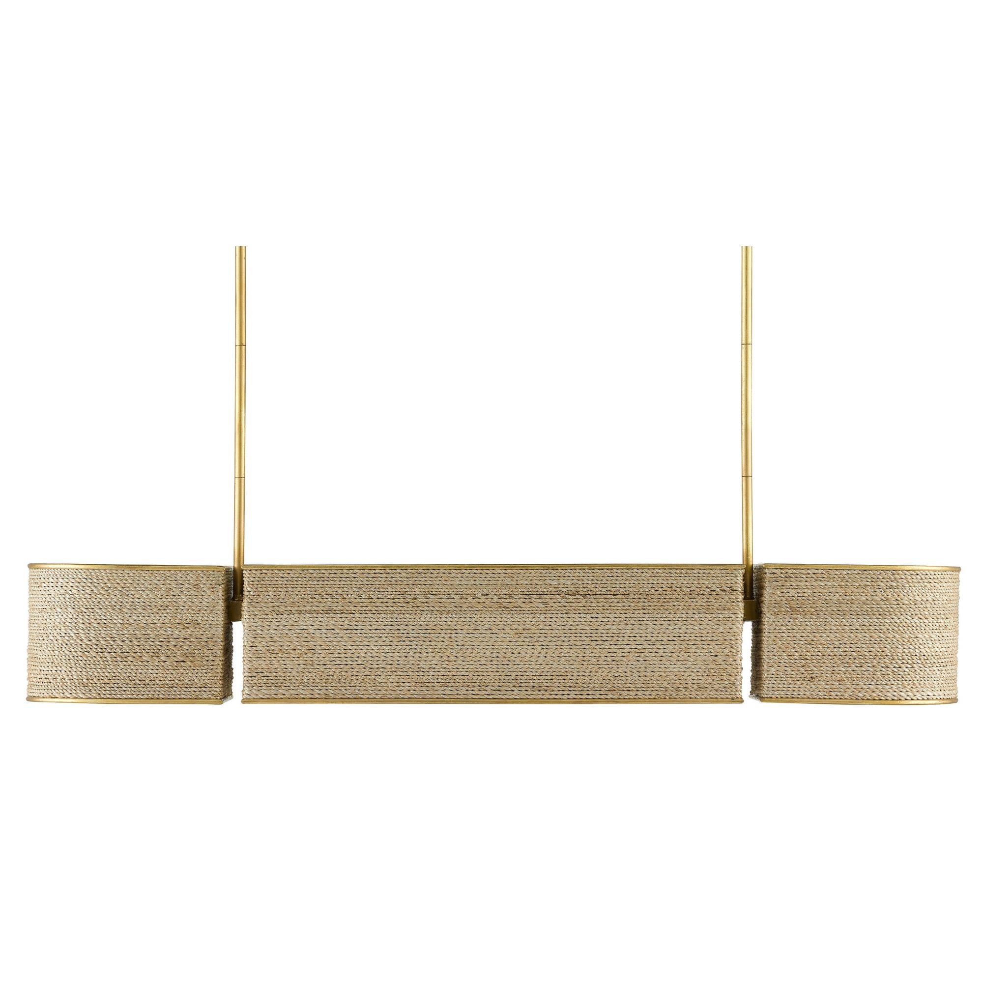 Tenby Rope Oval Chandelier - Contemporary Gold Leaf/Abaca Rope