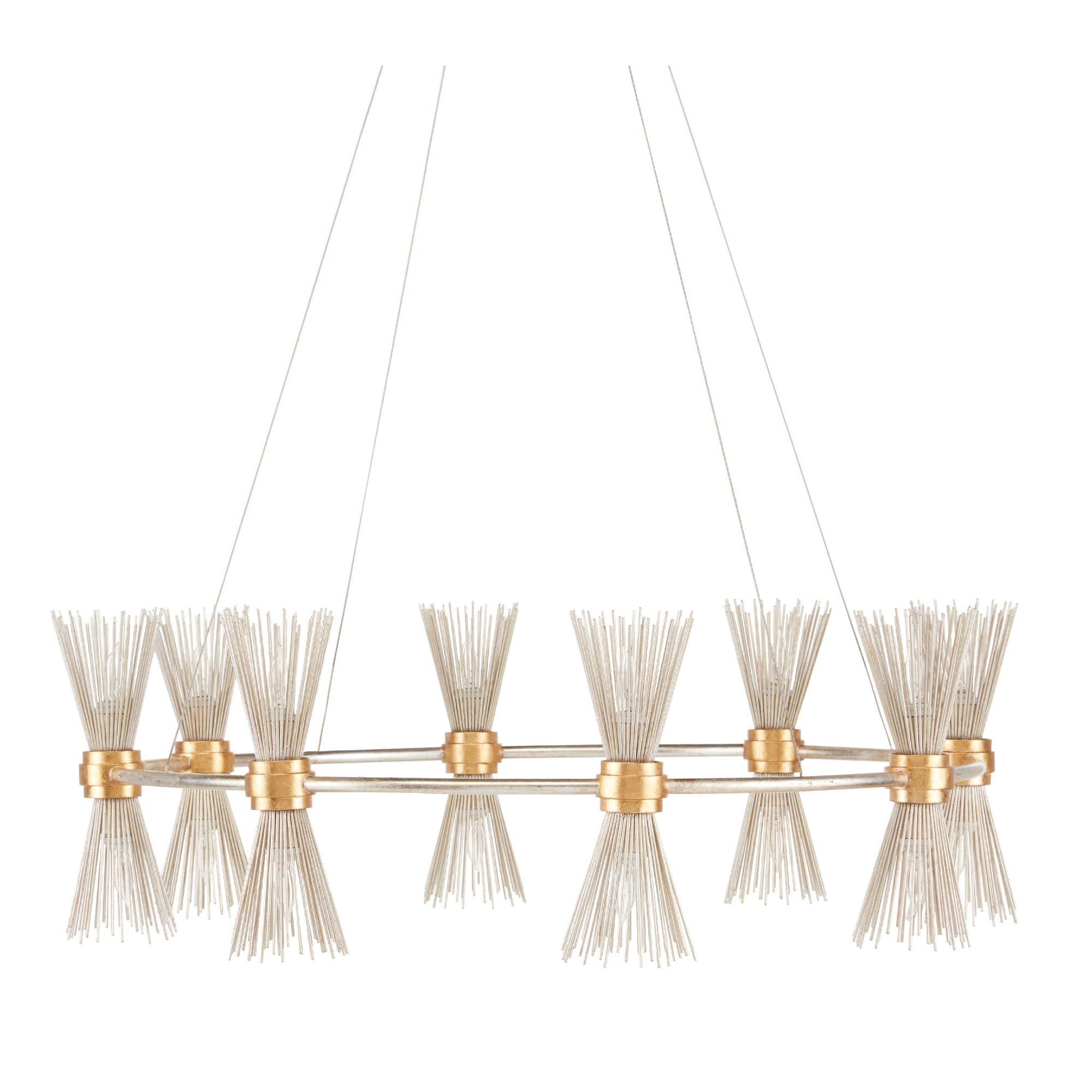 Novatude Gold & Silver Chandelier - Contemporary Gold Leaf/Contemporary Silver Leaf