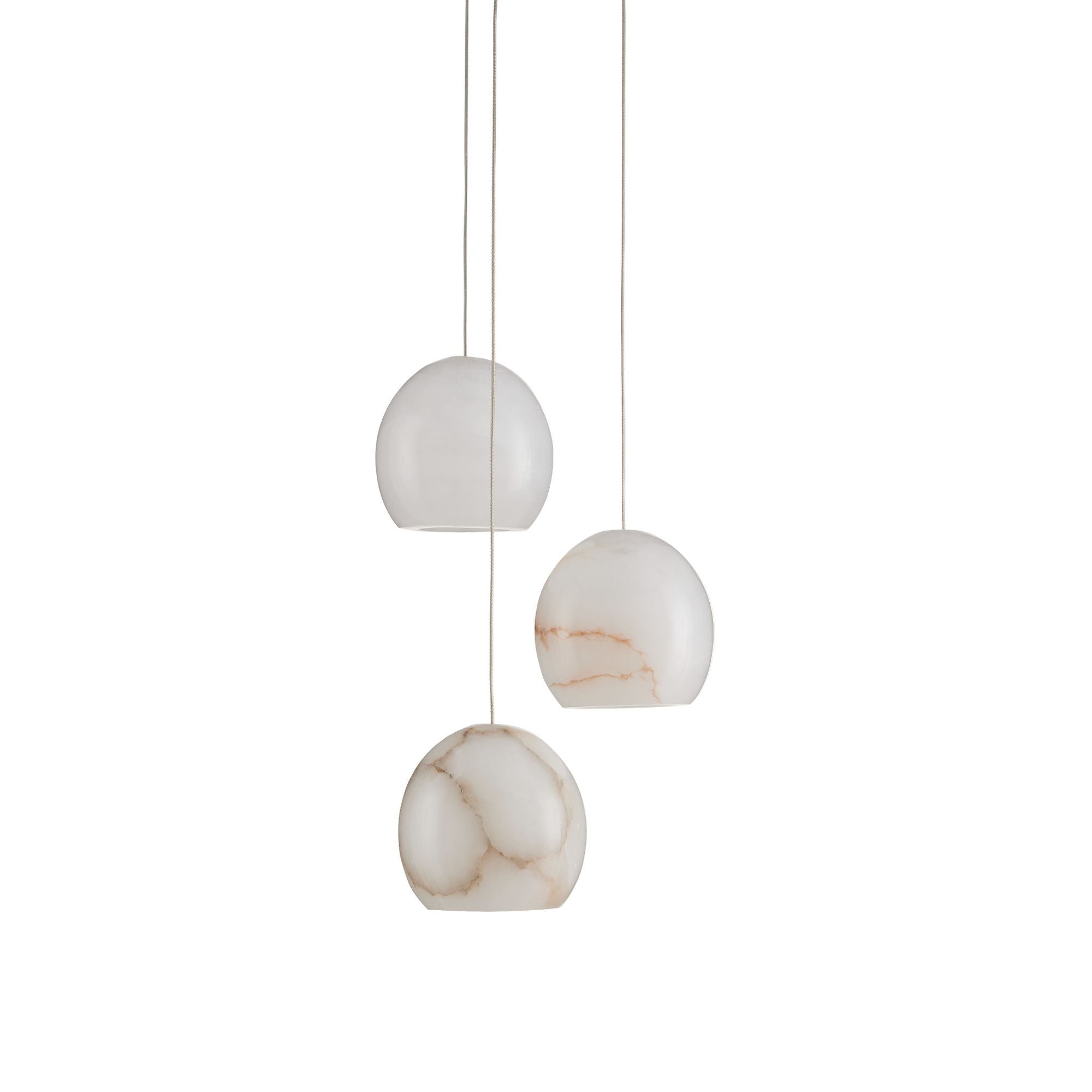 Lazio 3-Light Round Multi-Drop Pendant - Natural/Painted Silver