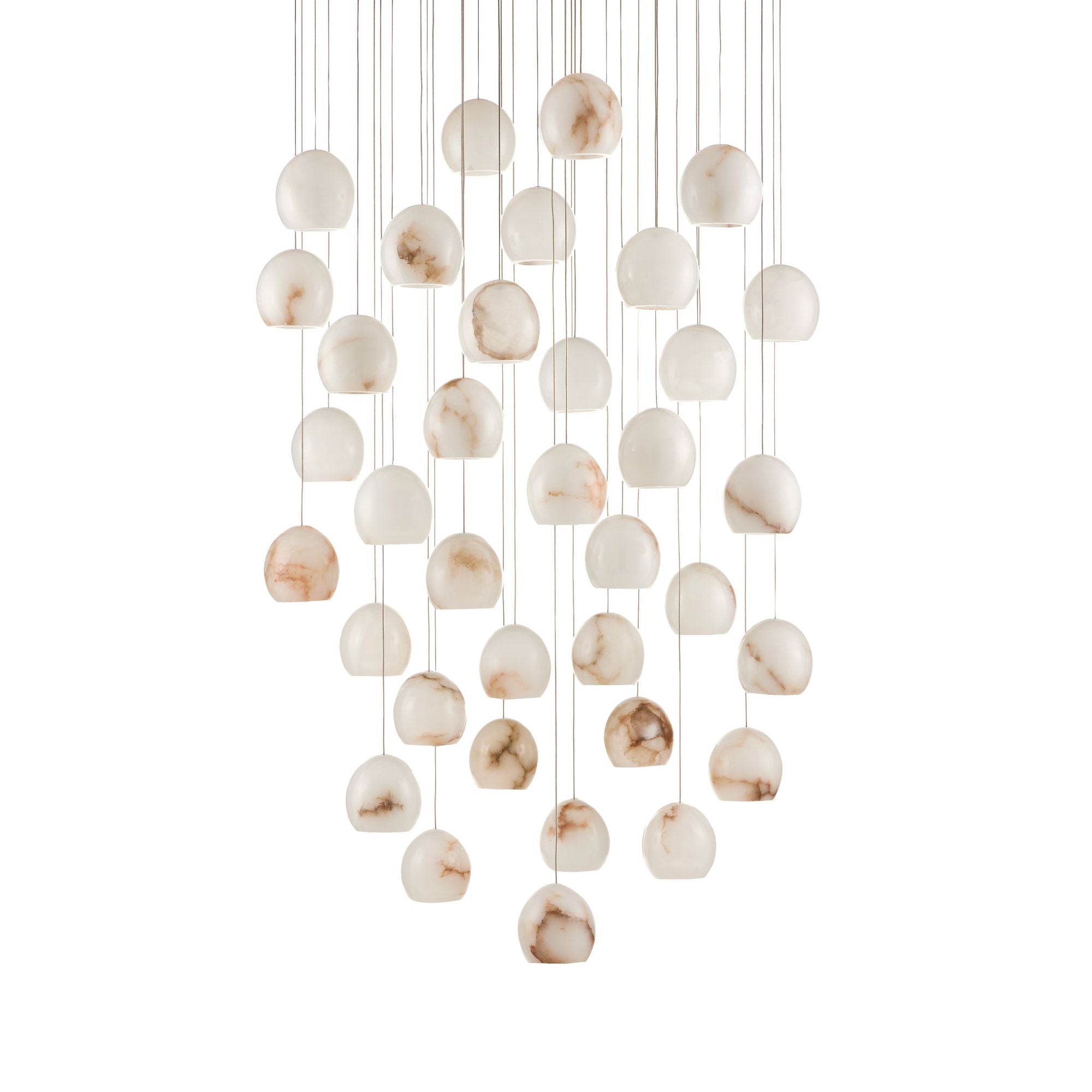 Lazio 36-Light Round Multi-Drop Pendant - Natural/Painted Silver