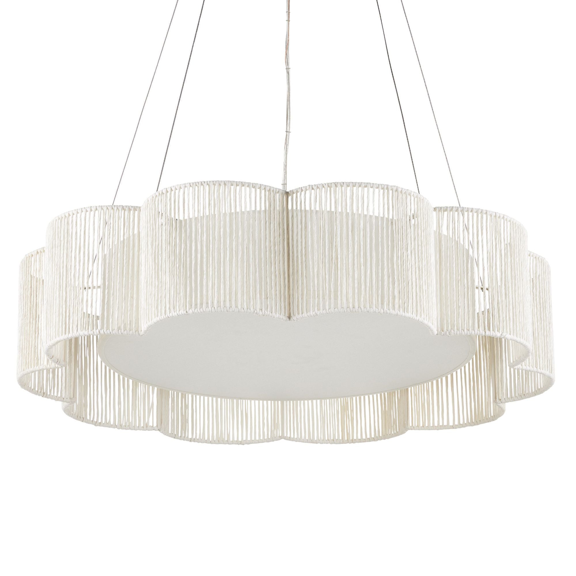 Ancroft White Chandelier - White/Contemporary Silver Leaf