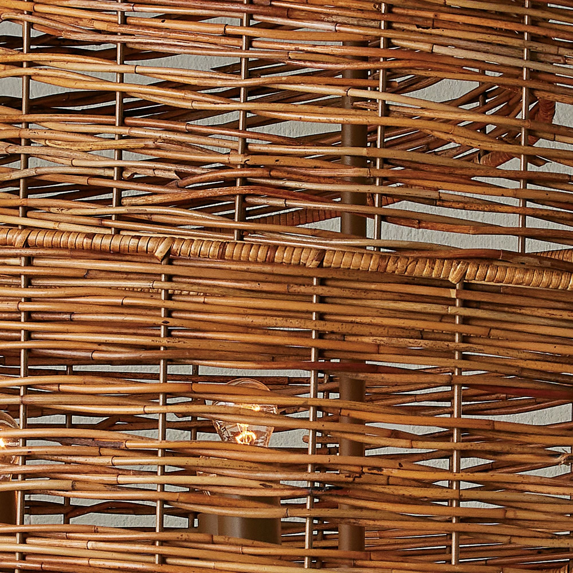 Saisei Grande Rattan Chandelier - Khaki/Natural Rattan