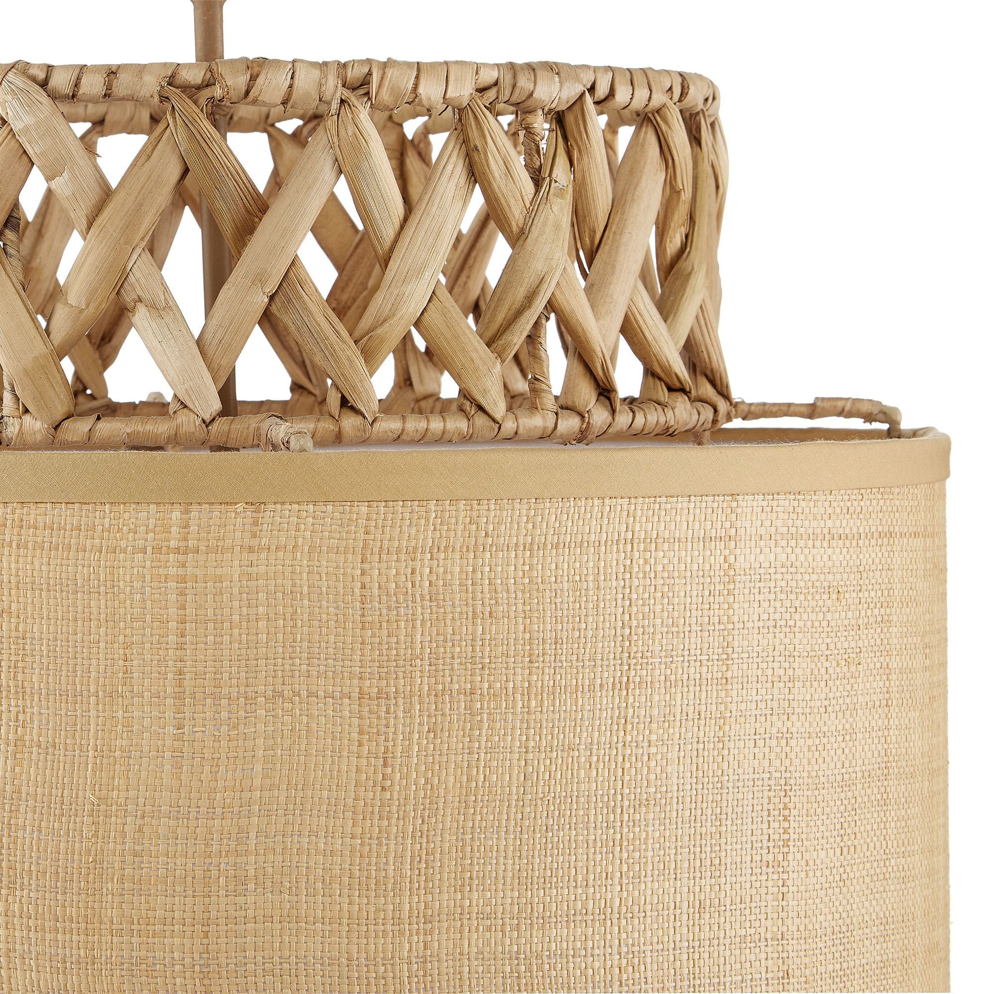 Isola Grasscloth Pendant - Khaki/Natural