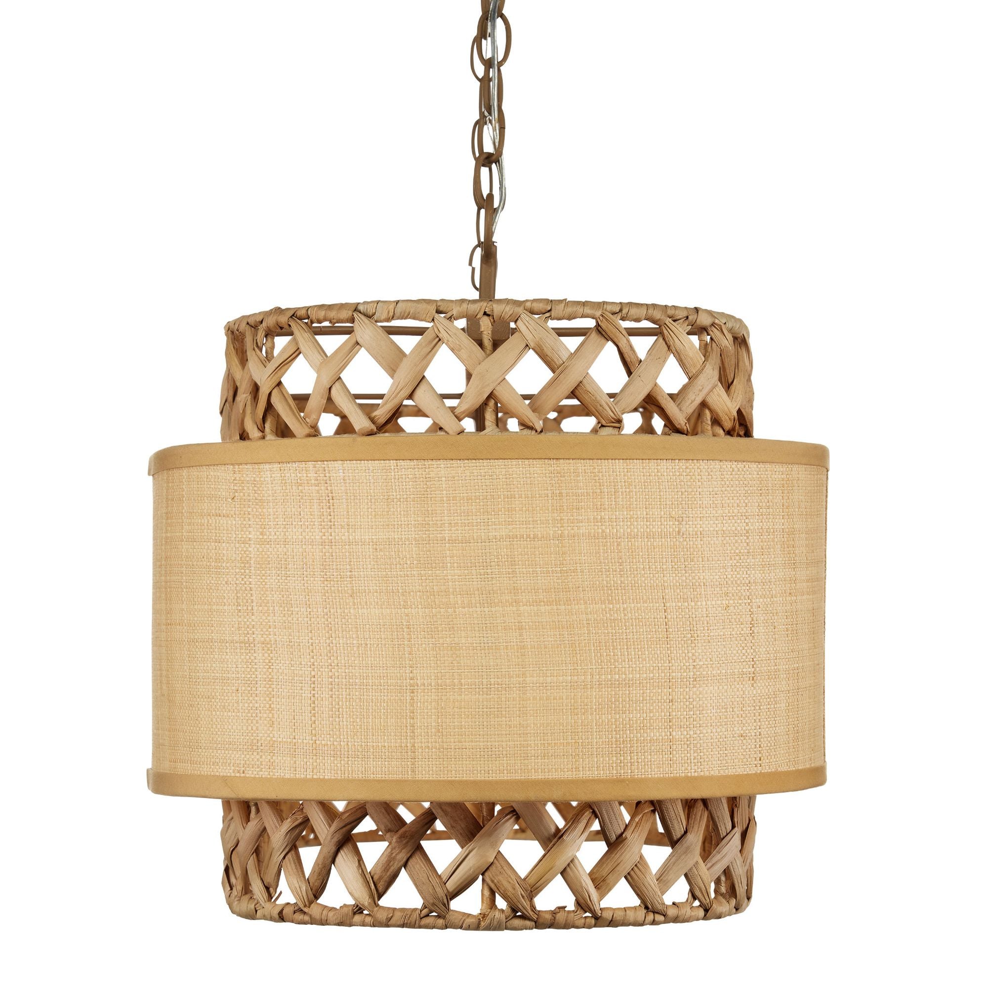 Isola Grasscloth Chandelier - Khaki/Natural