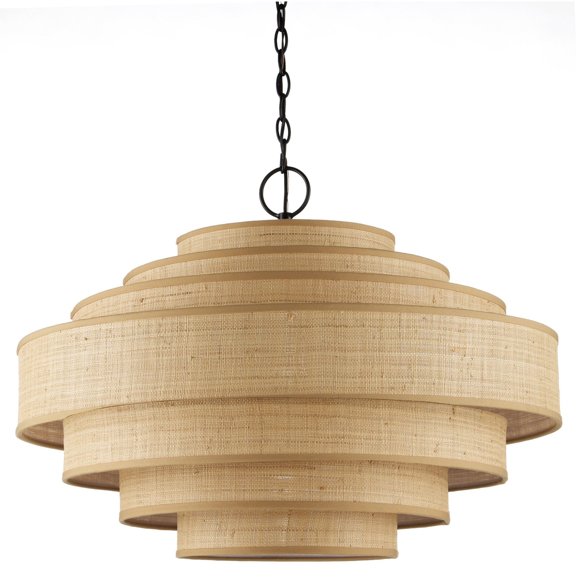 Maura Natural Chandelier - Natural/Satin Black