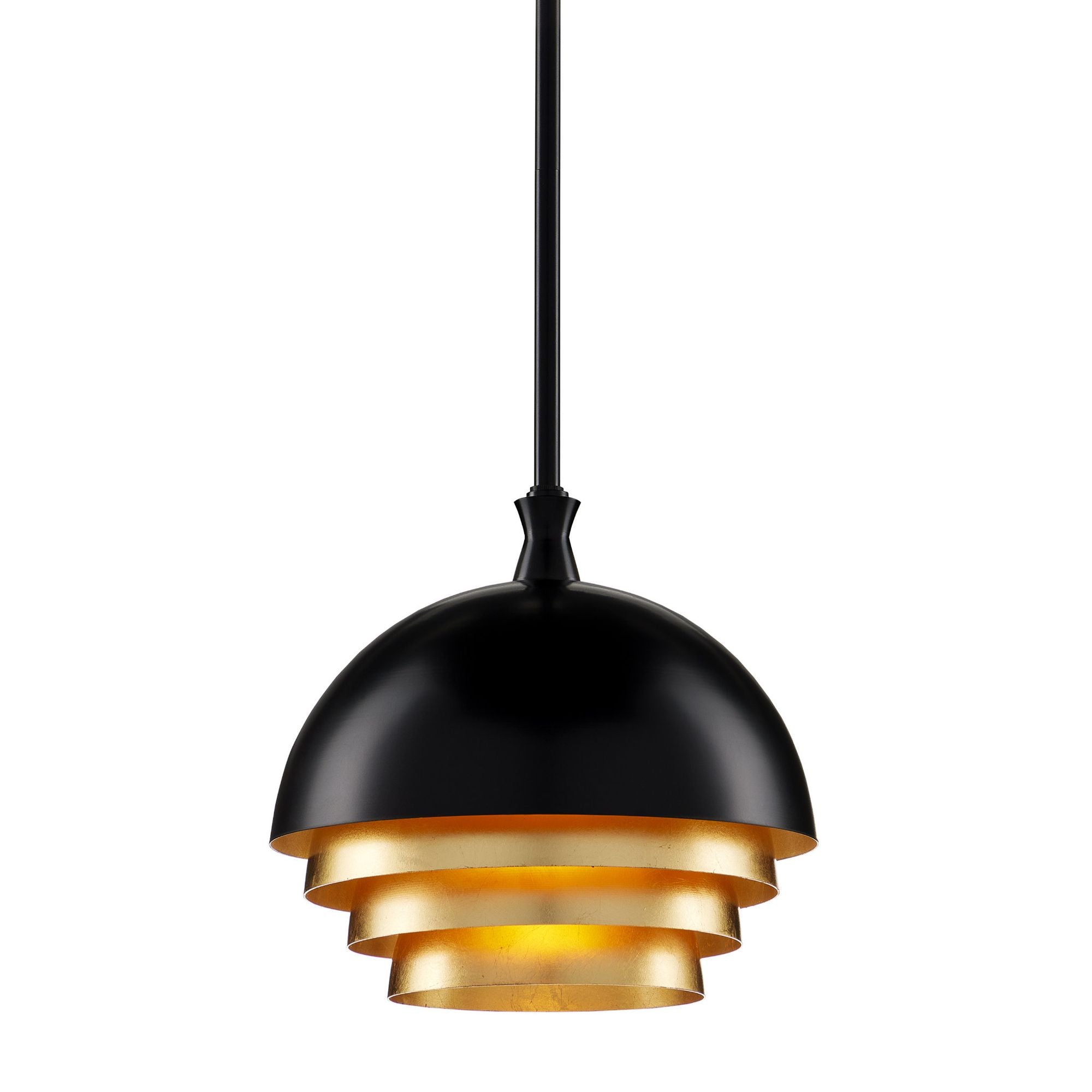 Salviati Medium Black & Gold Pendant - Black/Gold Leaf