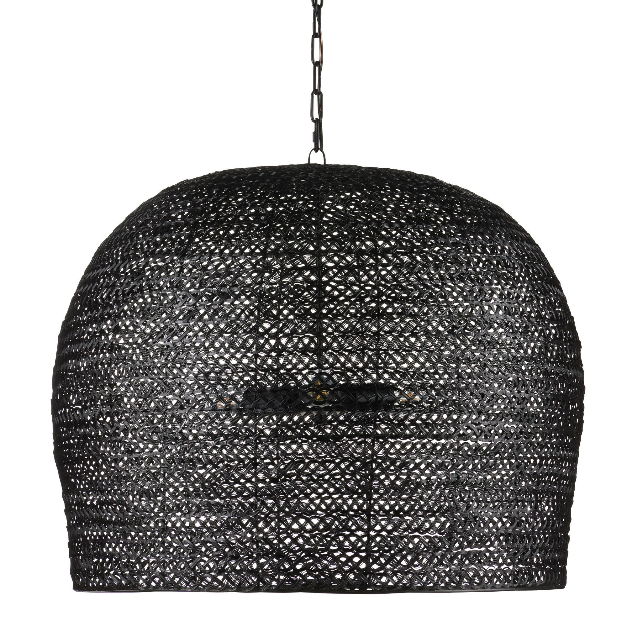 Piero Large Black Chandelier - Satin Black