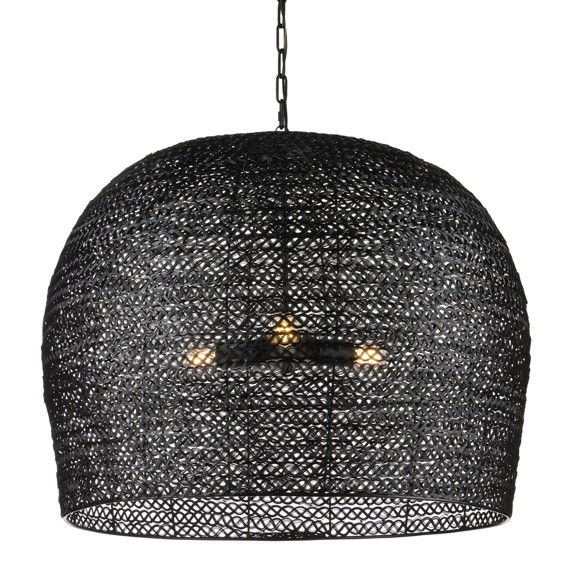 Piero Large Black Chandelier - Satin Black