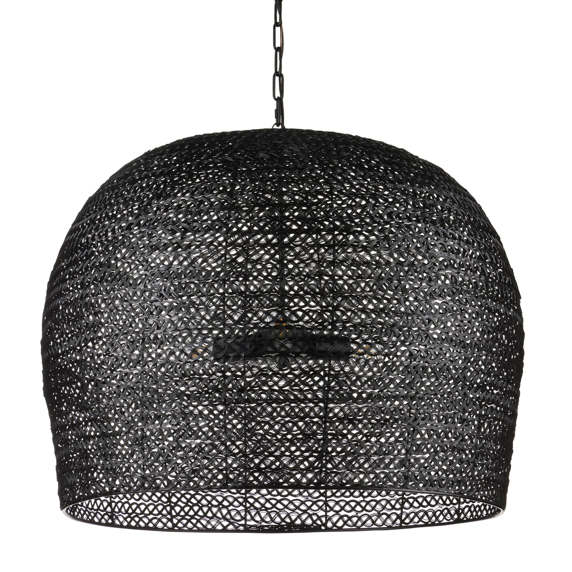 Piero Large Black Chandelier - Satin Black