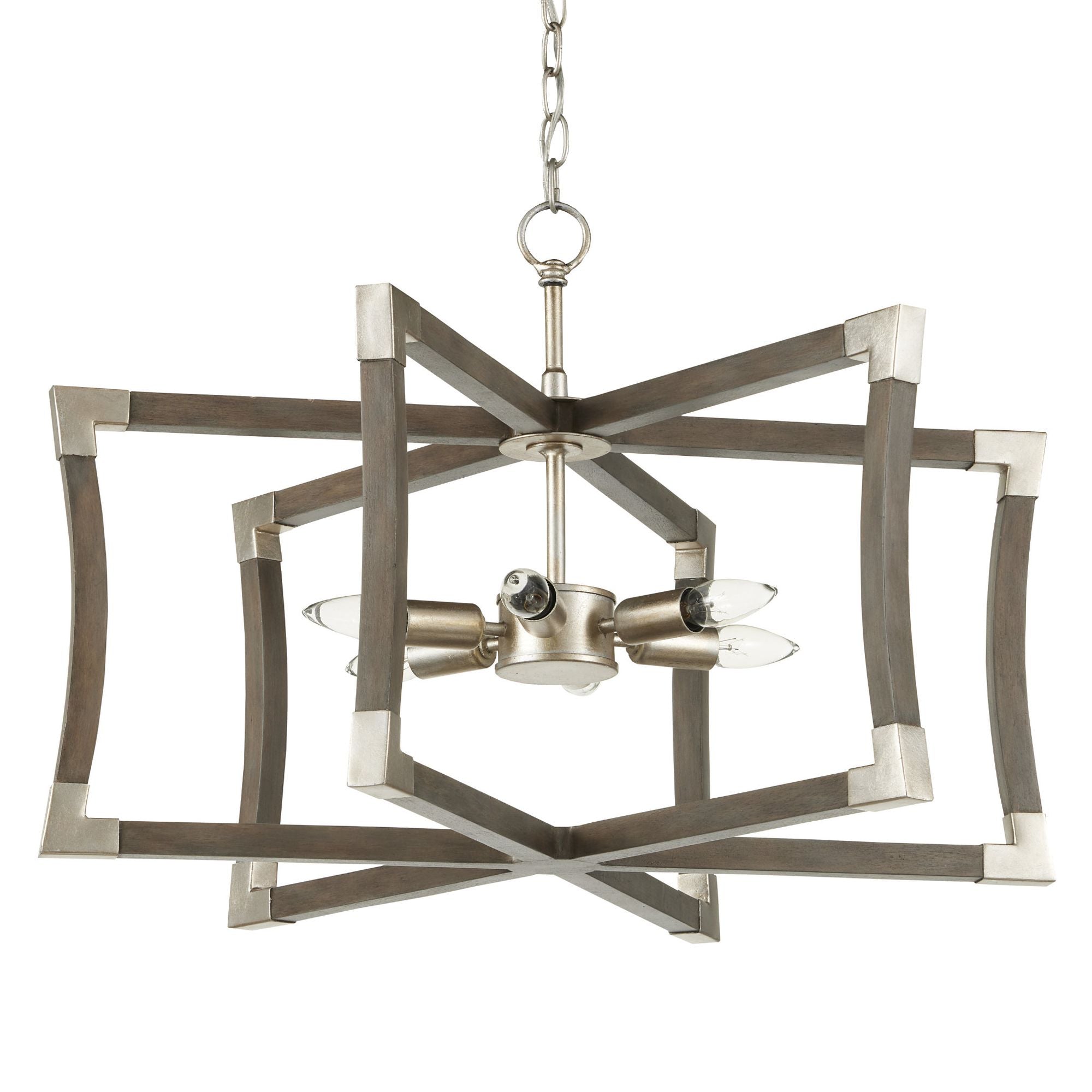 Bastian Small Gray Semi-Flush Mount - Chateau Gray/Contemporary Silver Leaf