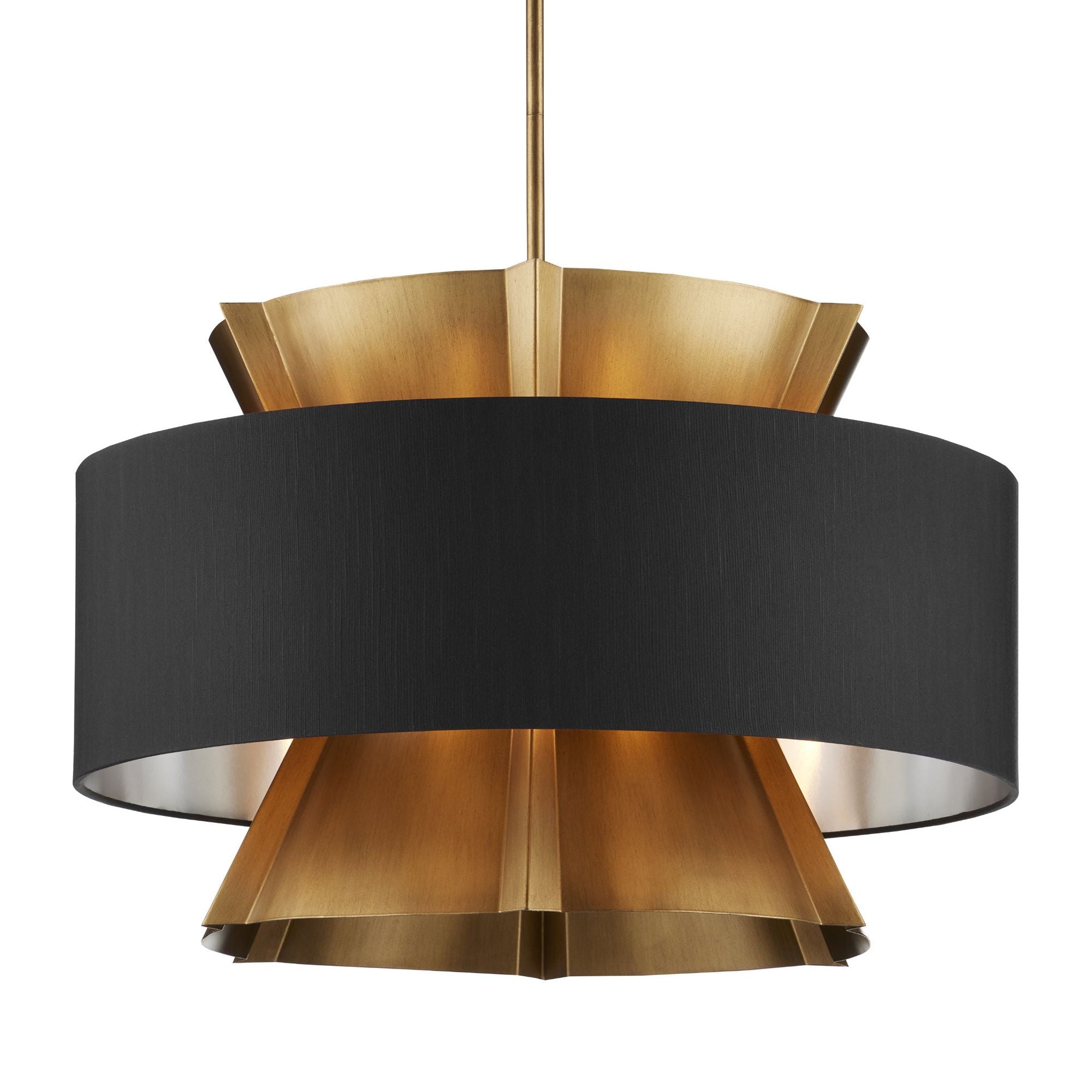 Oxenwood Brass & Black Chandelier - Brass/Black