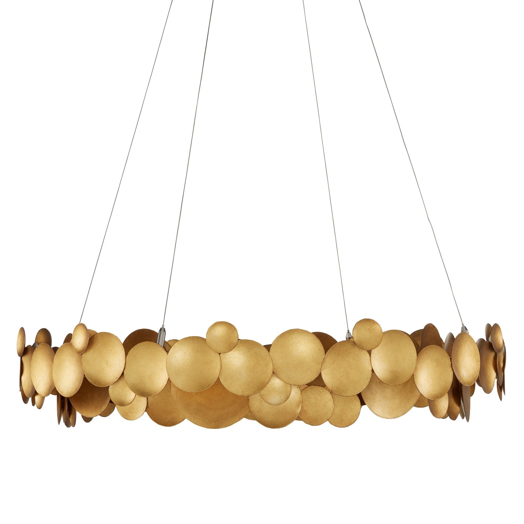 Lavengro Gold Chandelier - Contemporary Gold Leaf/White