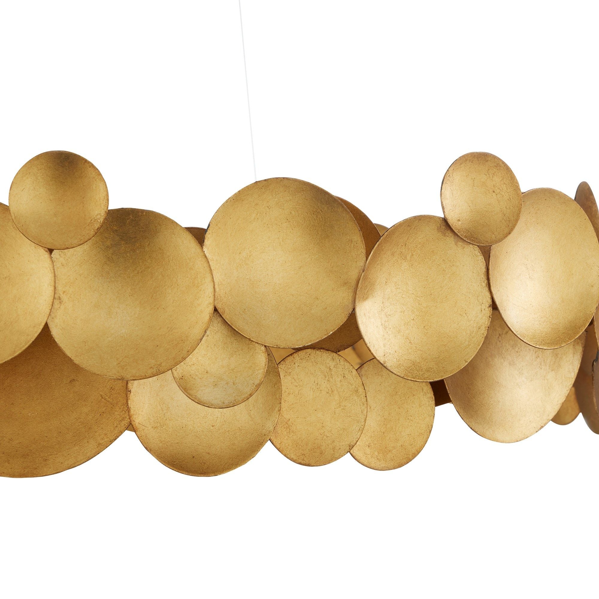 Lavengro Gold Chandelier - Contemporary Gold Leaf/White