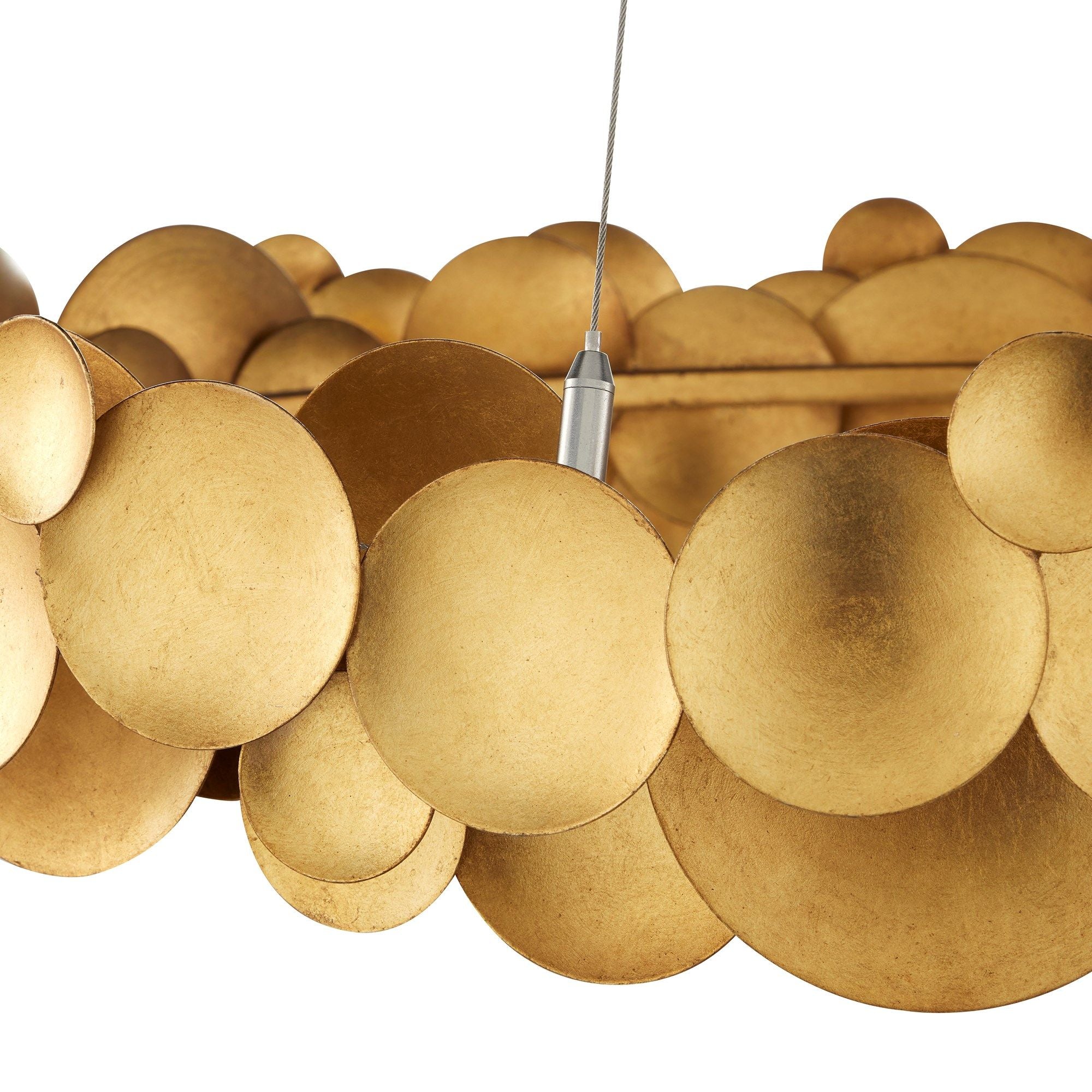 Lavengro Gold Chandelier - Contemporary Gold Leaf/White