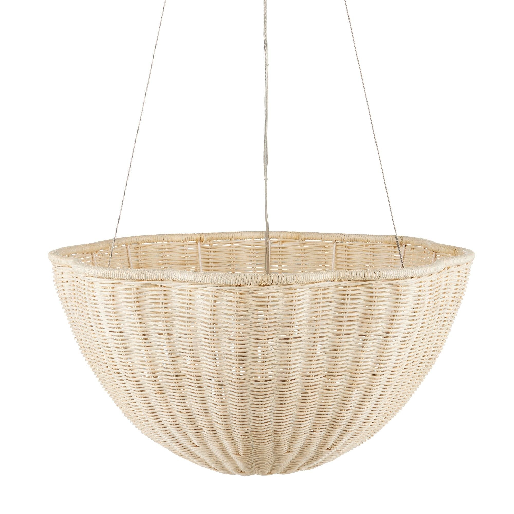 Telos Rattan Pendant - Bleached Natural/Vanilla