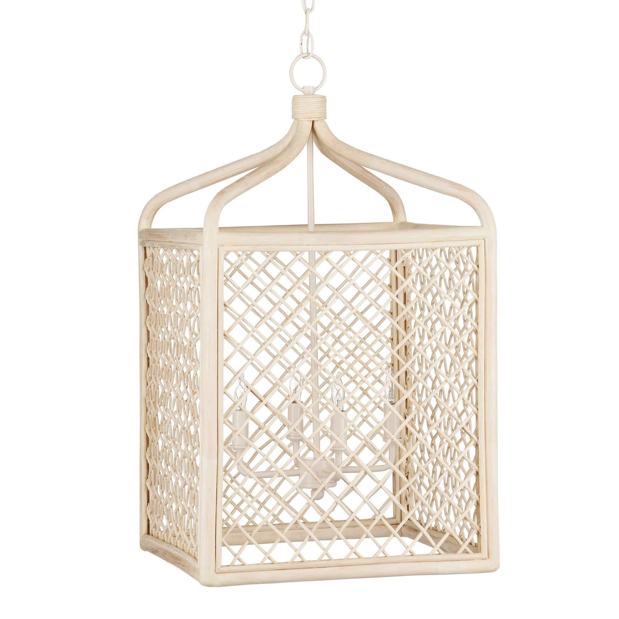 Wanstead Lantern - Bleached Natural/Antique Pearl