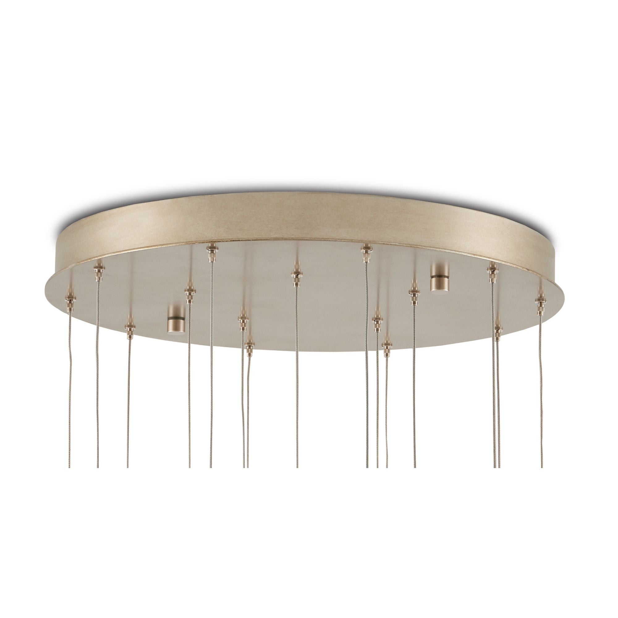 Glace White 15-Light Round Multi-Drop Pendant - White/Antique Brass/Silver