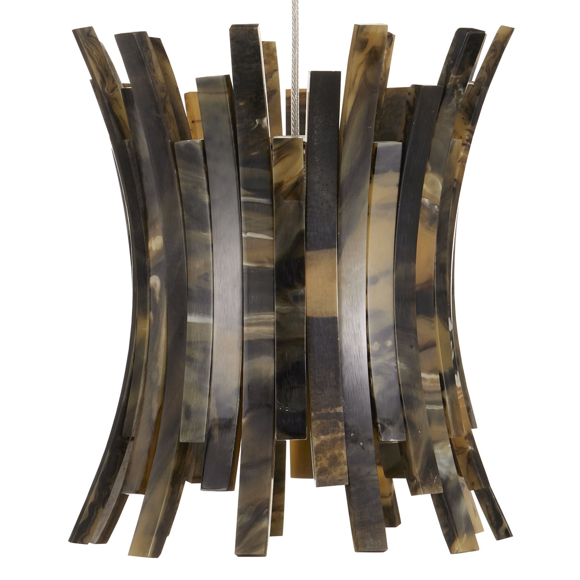 Alsop 7-Light Round Multi-Drop Pendant - Brown/Black/Silver