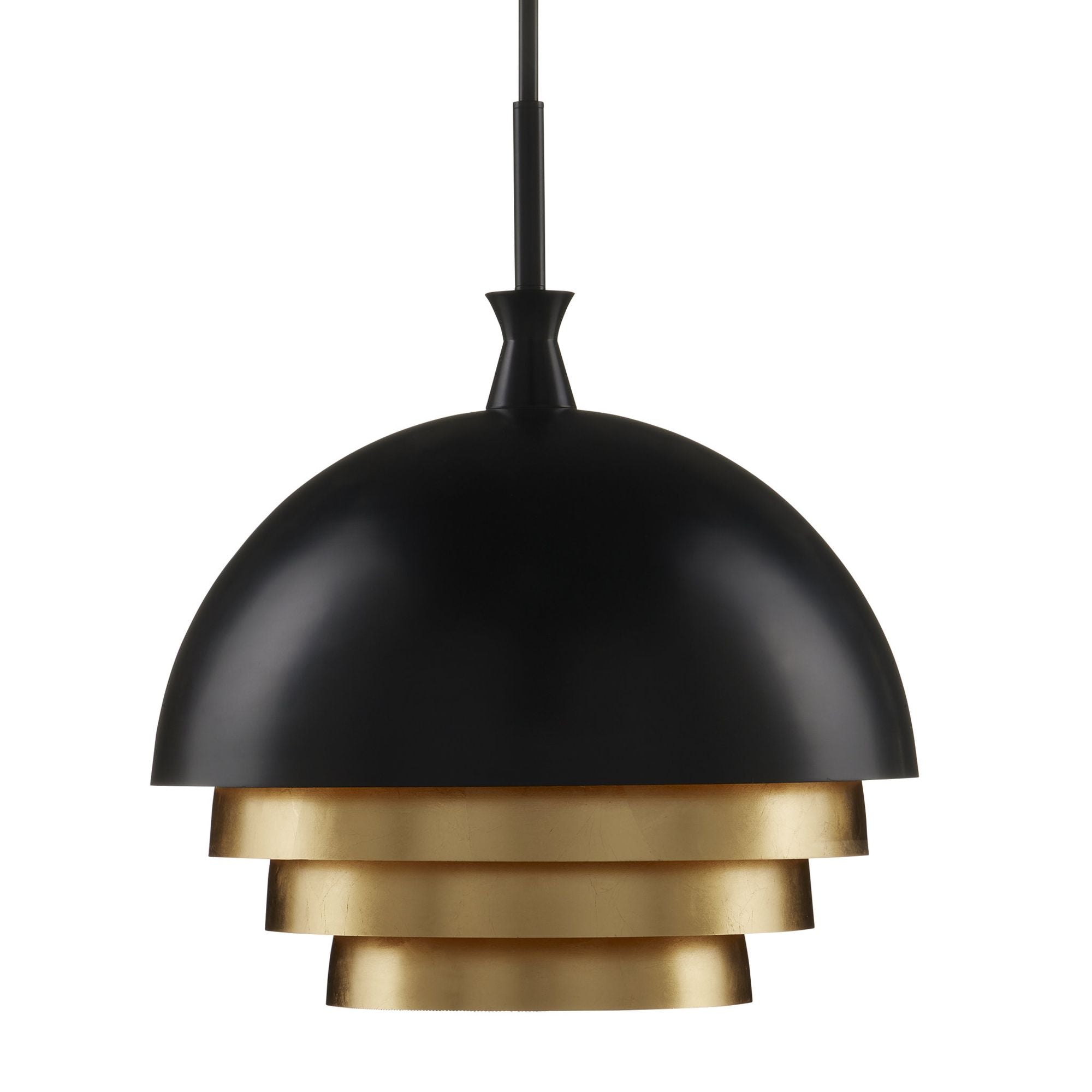 Salviati Large Black & Gold Pendant - Black/Gold Leaf