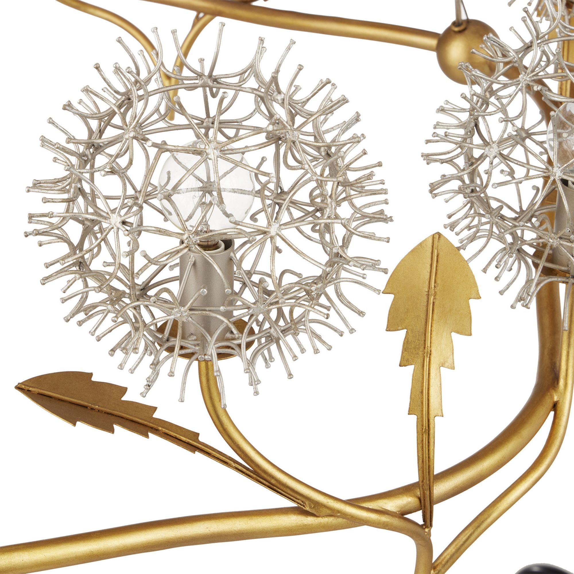 Dandelion Silver & Gold Chandelier - Contemporary Silver Leaf/Silver/Contemporary Gold Leaf