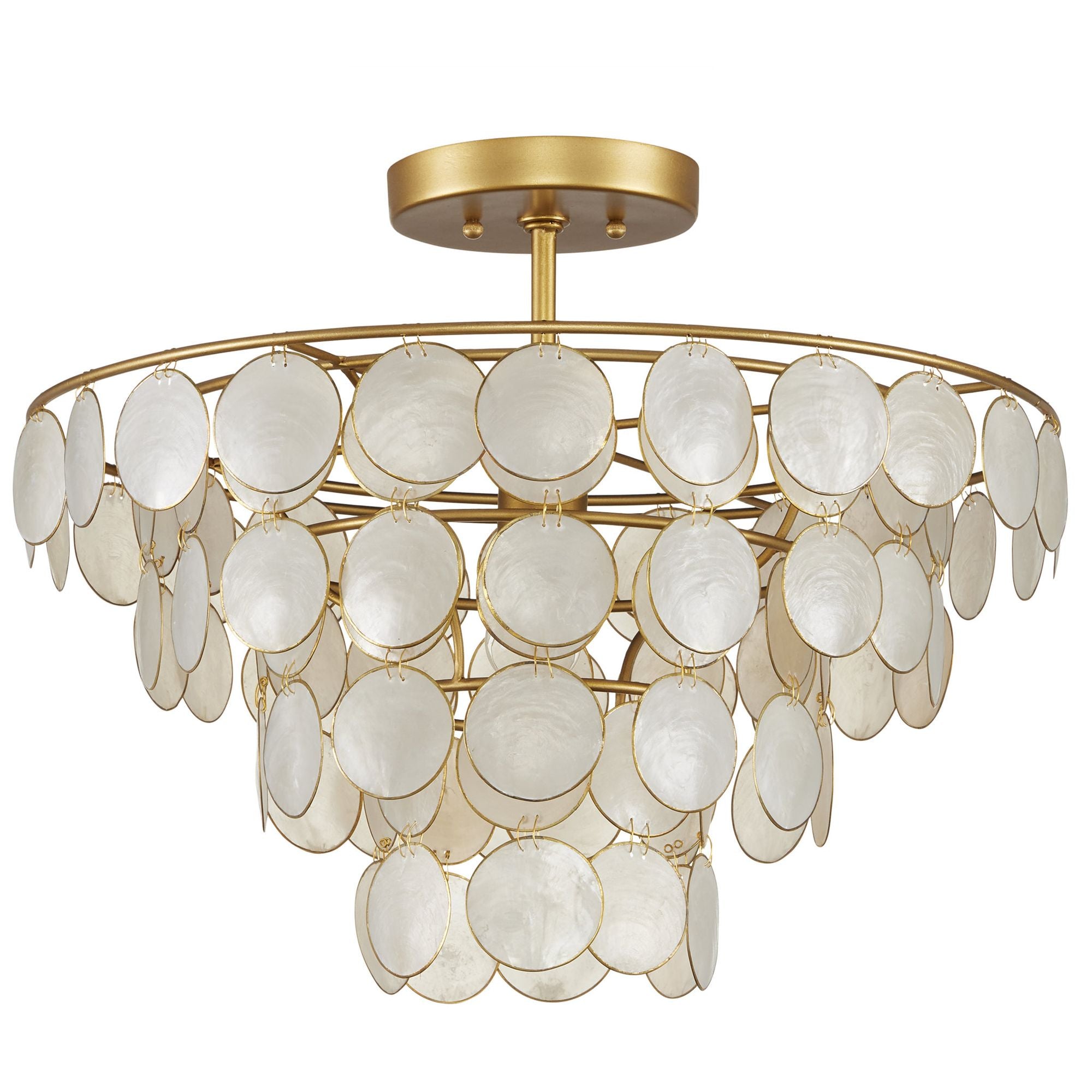 Bon Vivant Small Semi-Flush Mount - Natural/Gold