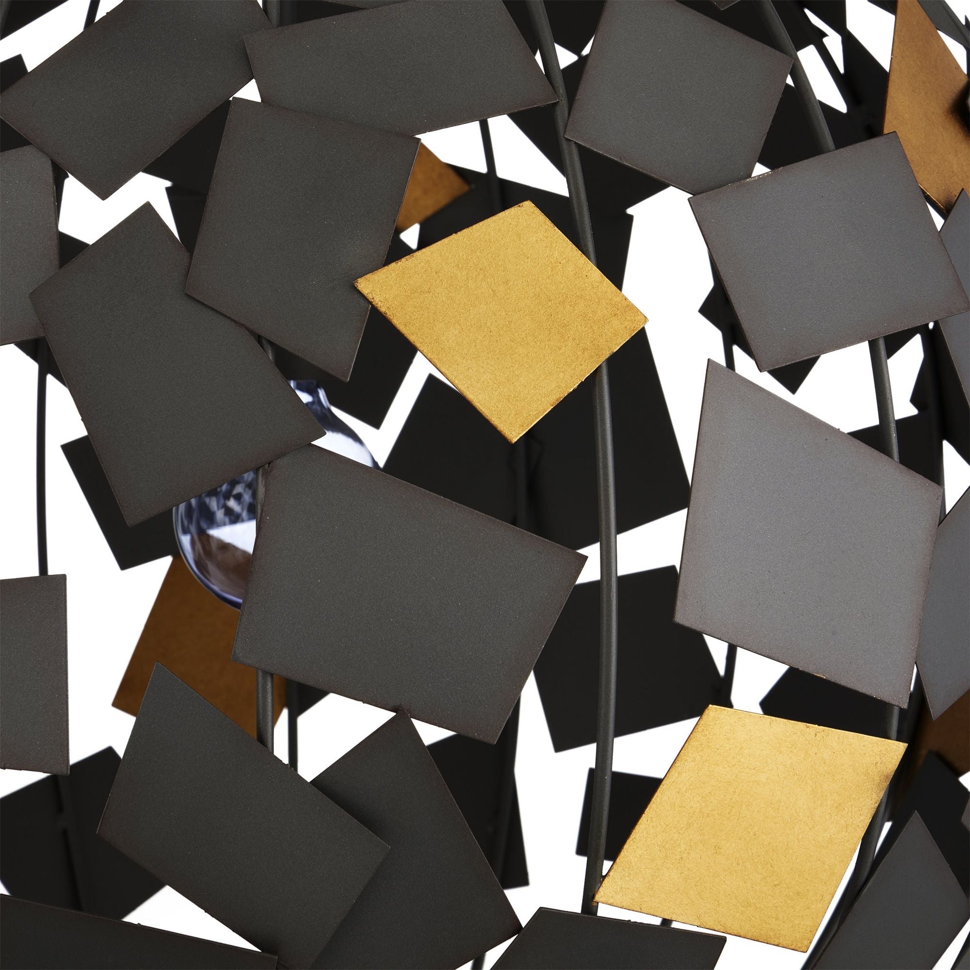 Moon Night Gray & Gold Orb Chandelier - Hiroshi Gray/Contemporary Gold Leaf