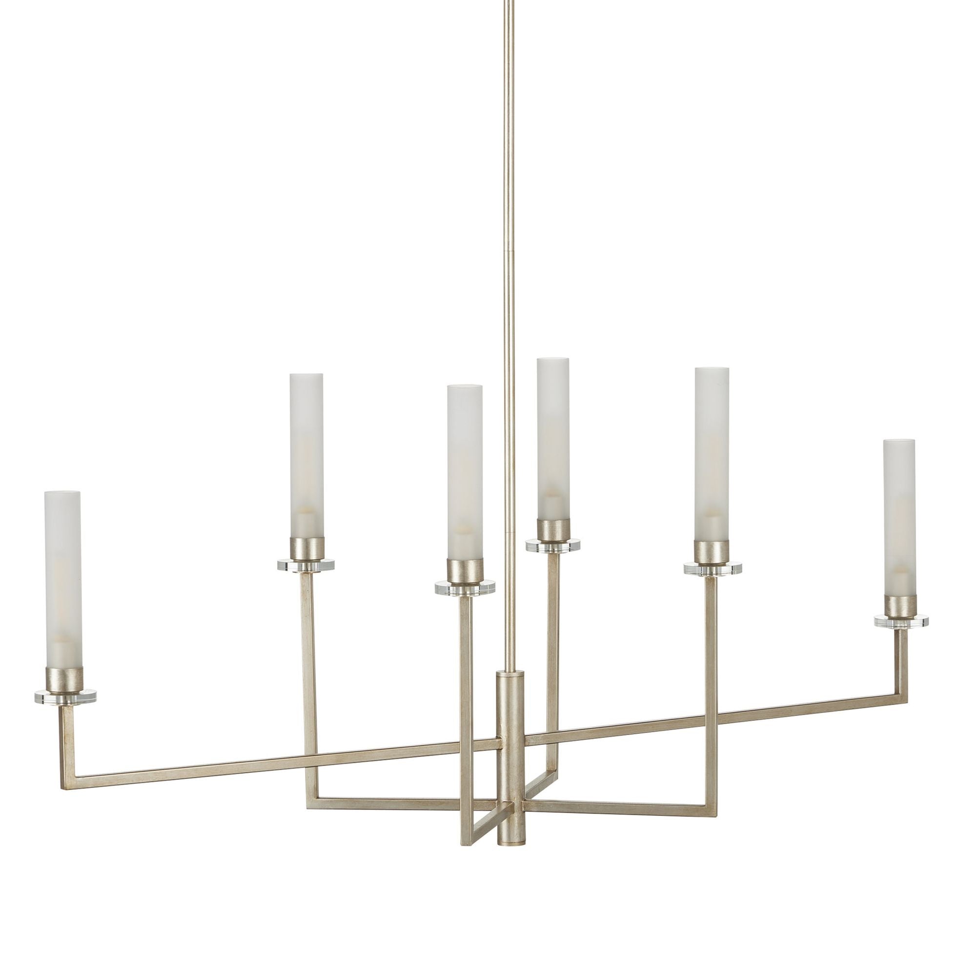 Courante Silver Chandelier - Champagne/Frosted White