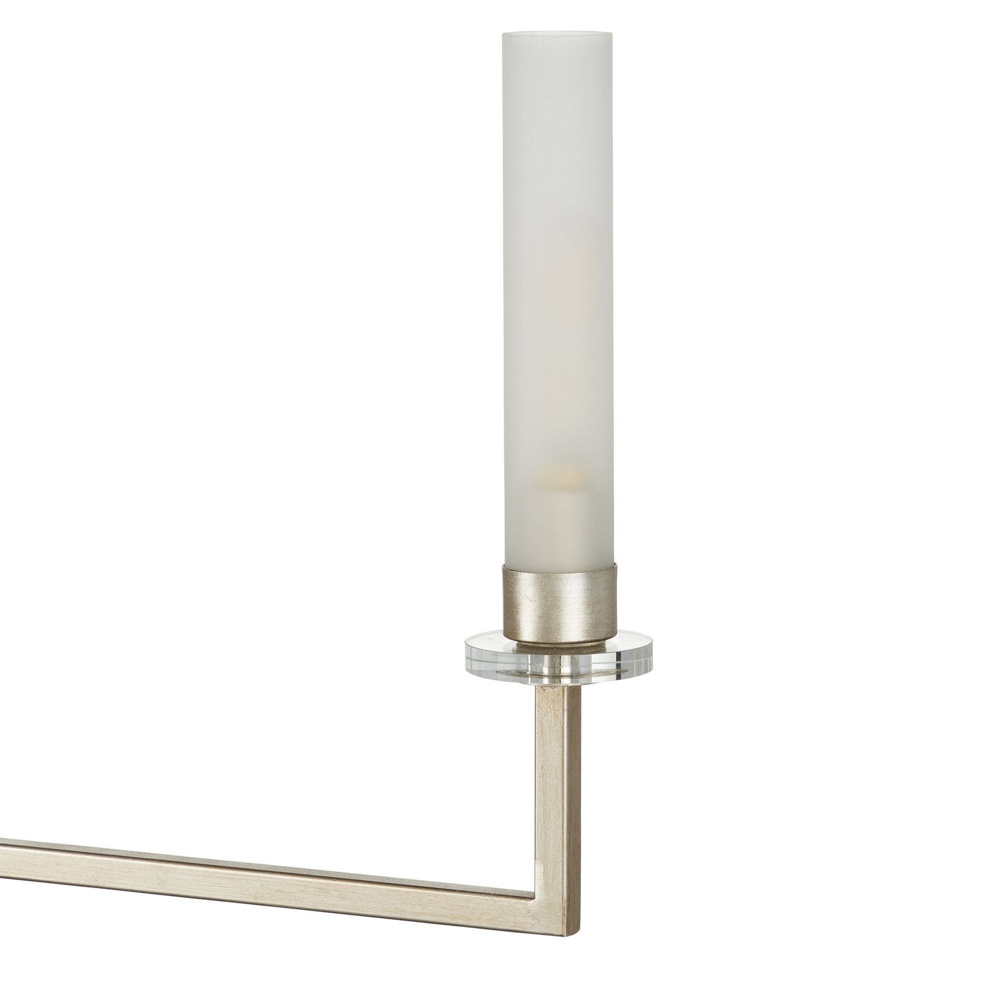 Courante Silver Chandelier - Champagne/Frosted White