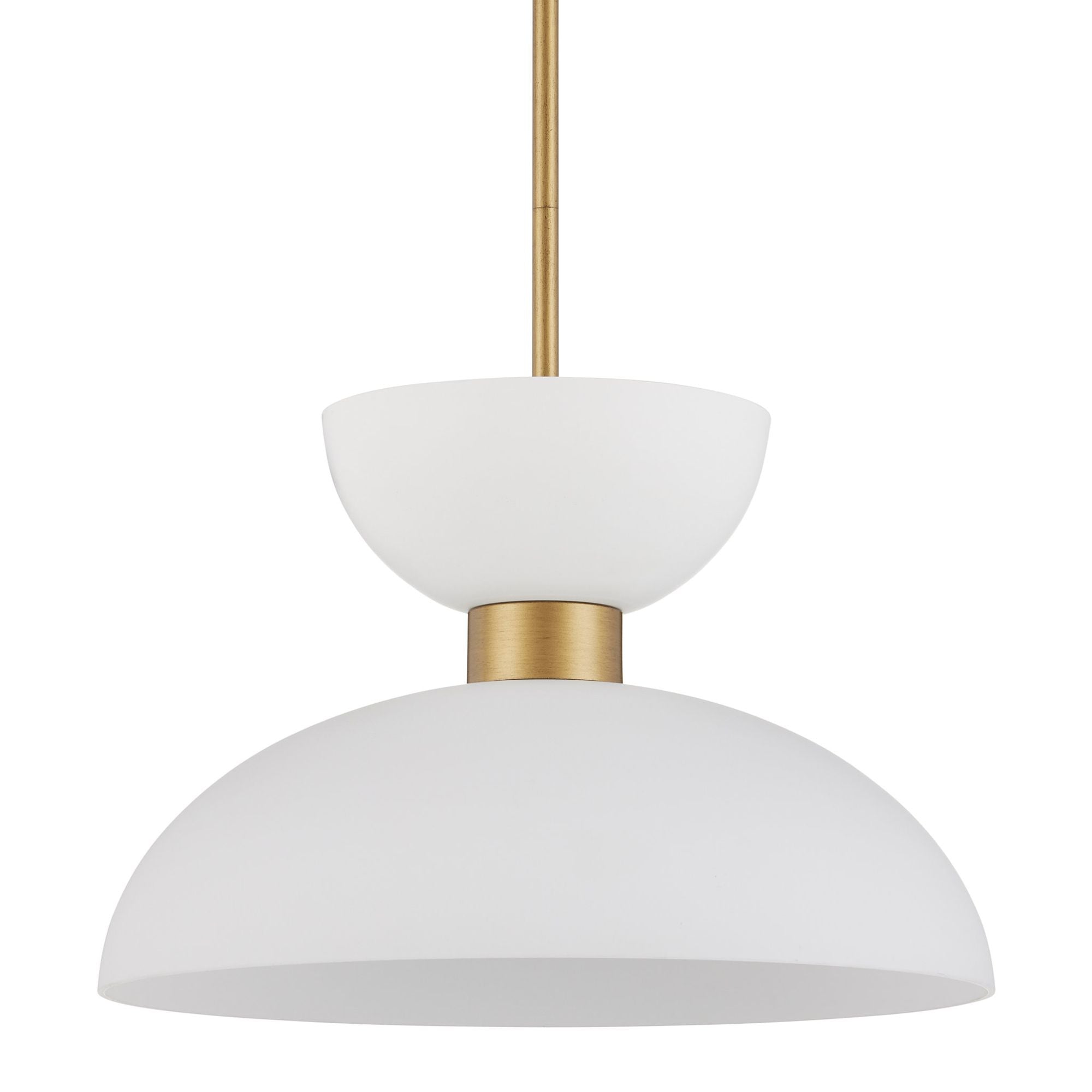 Zevio White Pendant - Antique Brass/White/Opaque