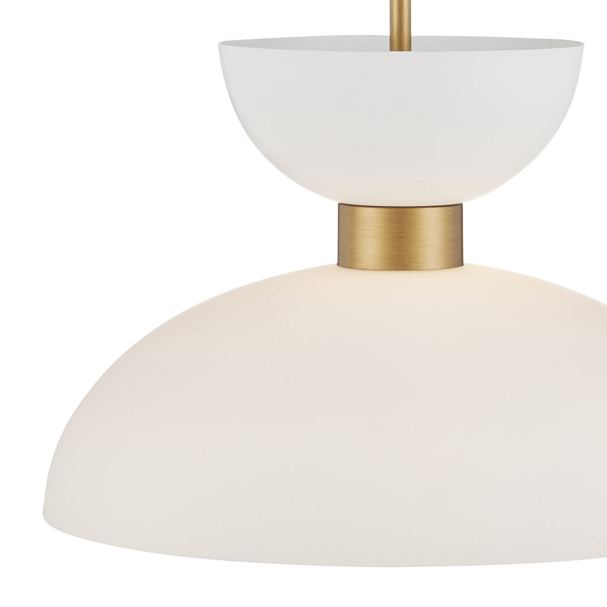 Zevio White Pendant - Antique Brass/White/Opaque