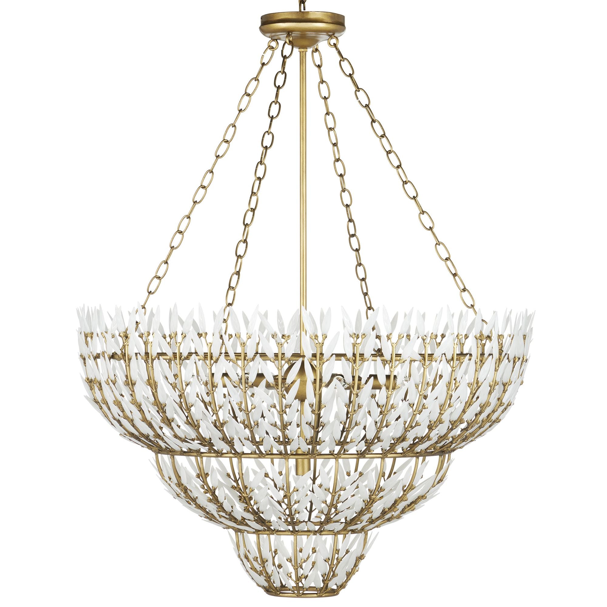 Magnum Opus Medium Chandelier - Brass/White