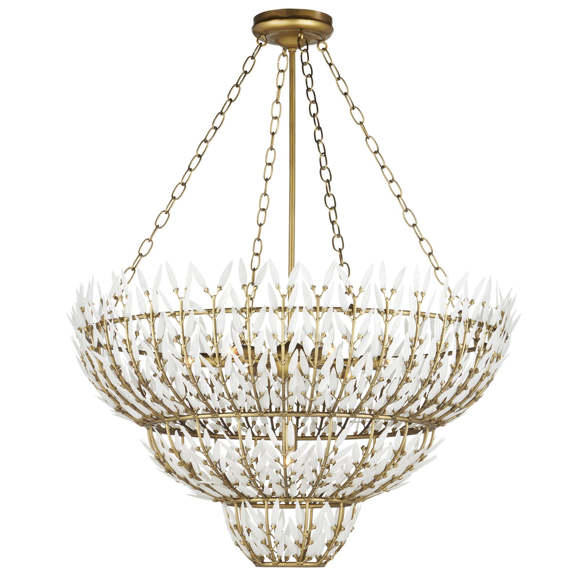 Magnum Opus Medium Chandelier - Brass/White
