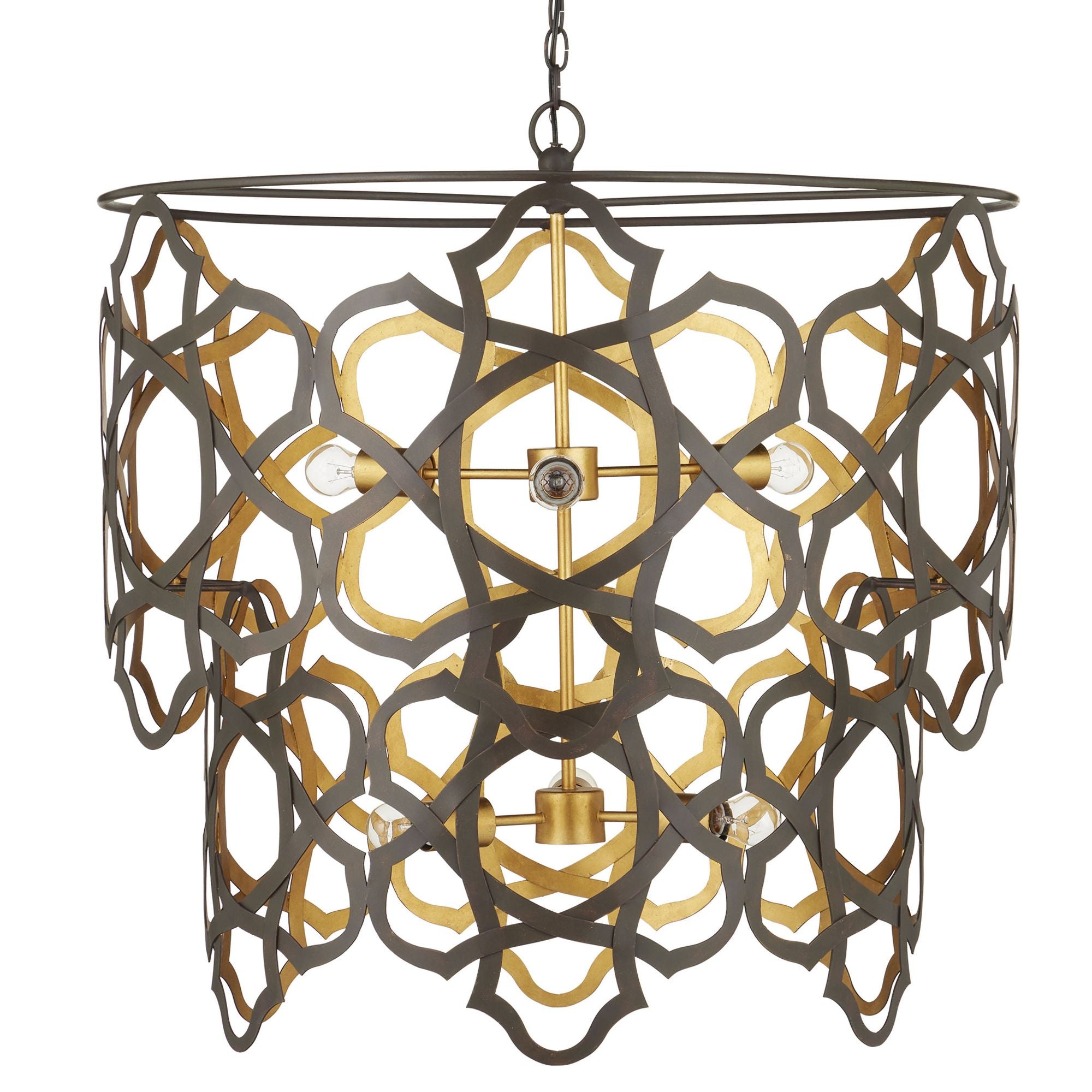 Mauresque Medium Bronze & Gold Chandelier - Bronze Gold/Contemporary Gold Leaf