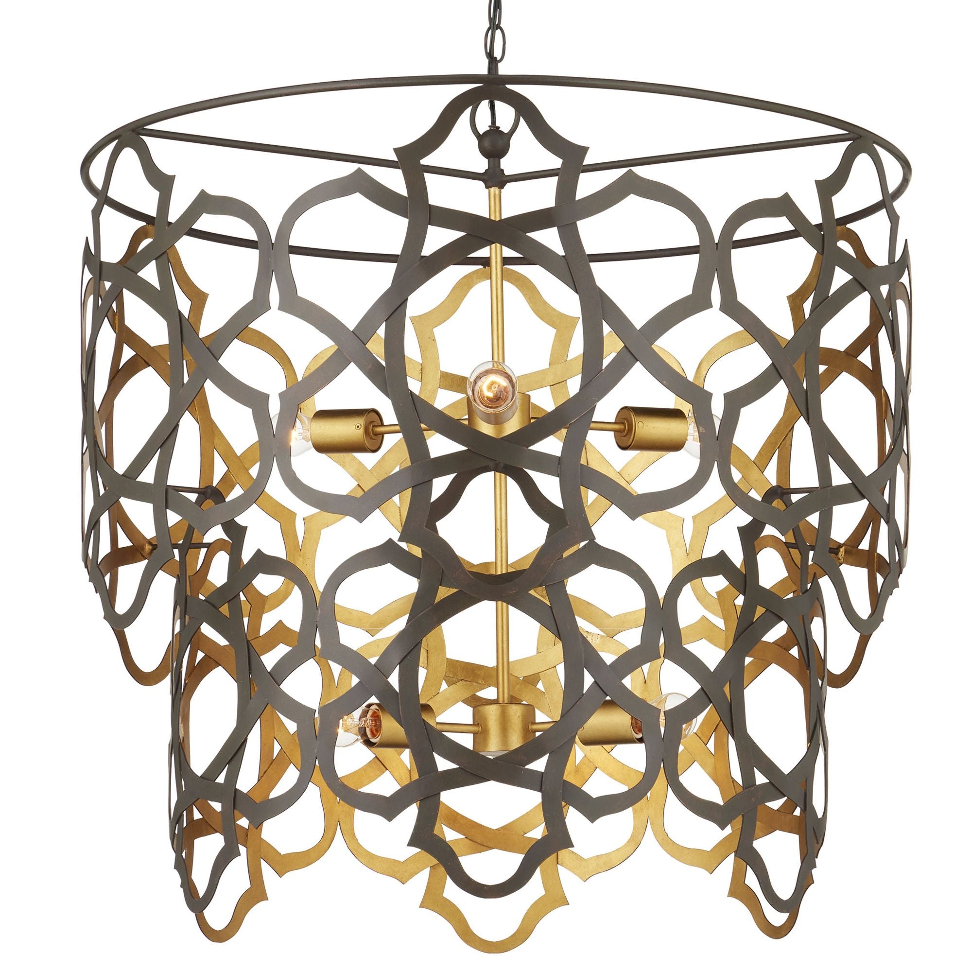 Mauresque Medium Bronze & Gold Chandelier - Bronze Gold/Contemporary Gold Leaf