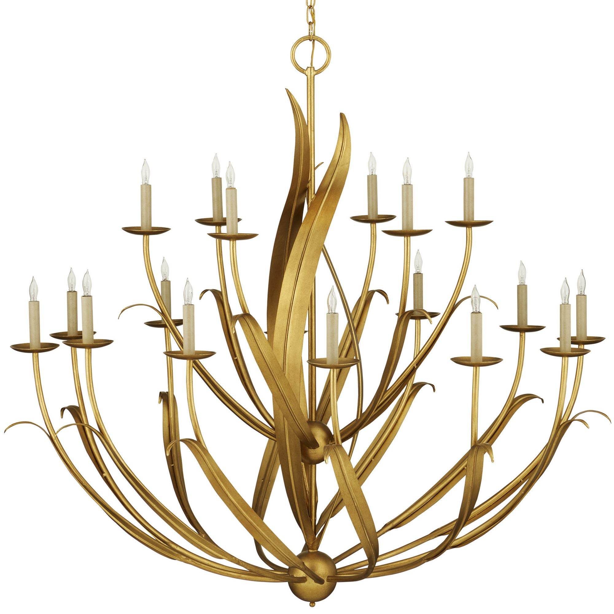 Menefee Large Gold Chandelier - Antique Gold Leaf