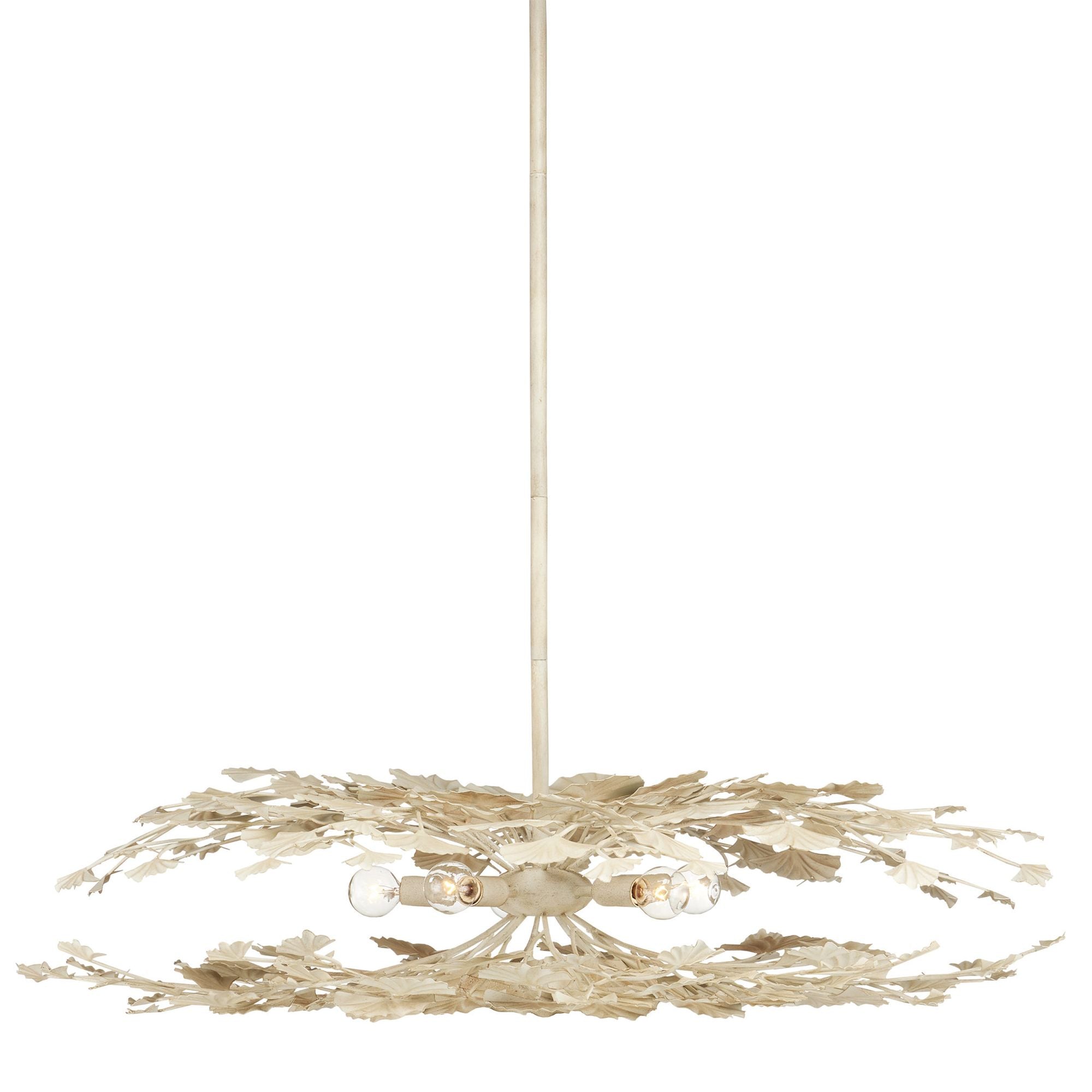 Maidenhair Cream Semi-Flush Mount - Antique Pearl