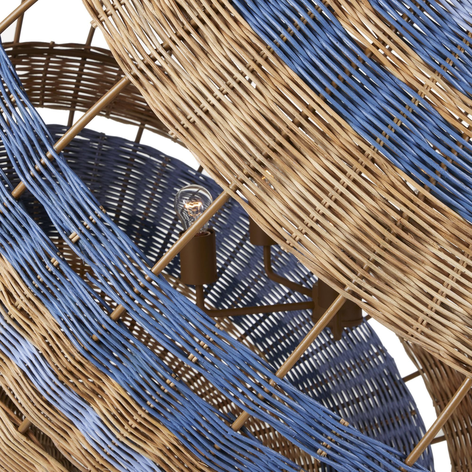 Senjyo Tilted Orb Chandelier - Khaki/Natural/Cornflower/Blue Bonnet