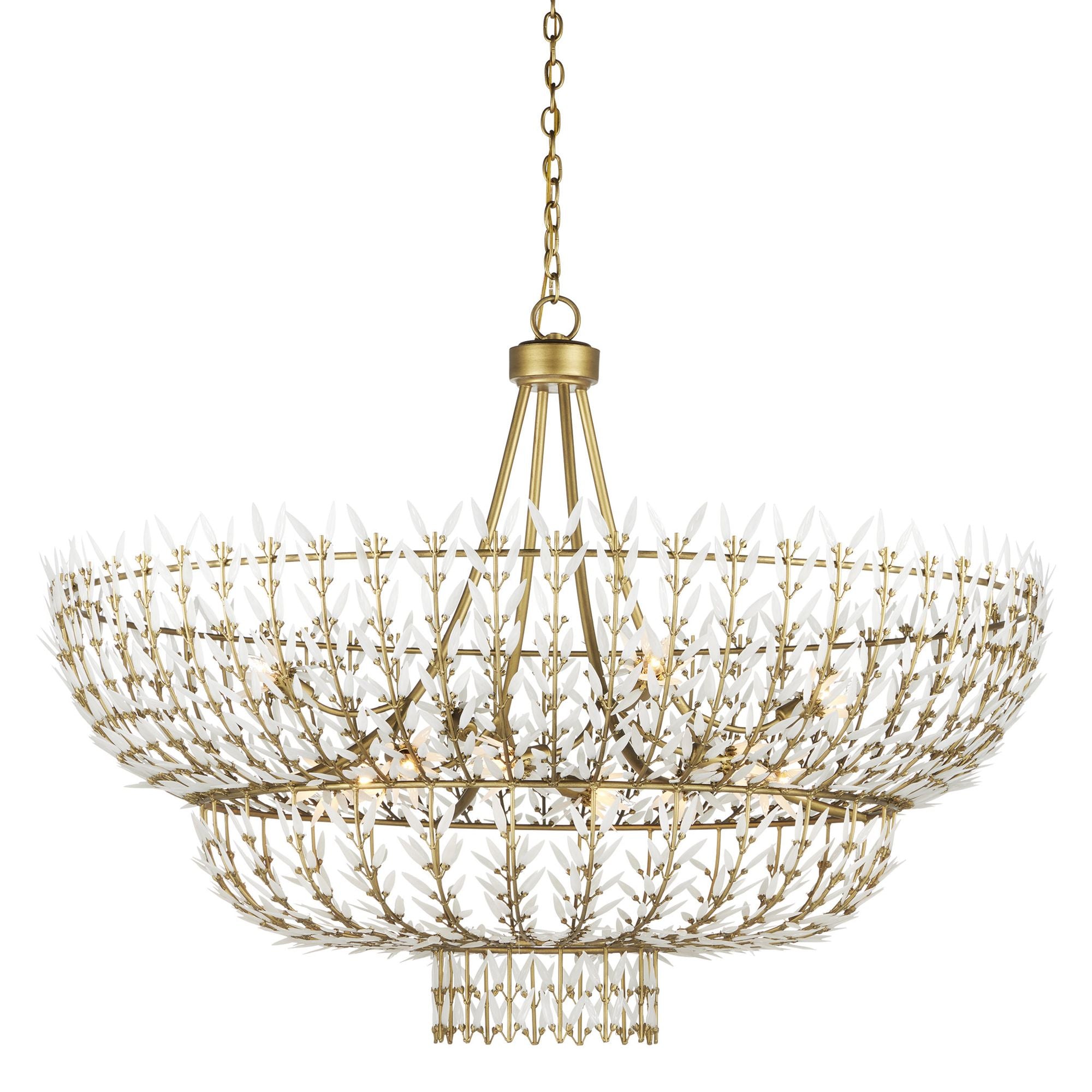 Magnum Opus Large Chandelier - Brass/White