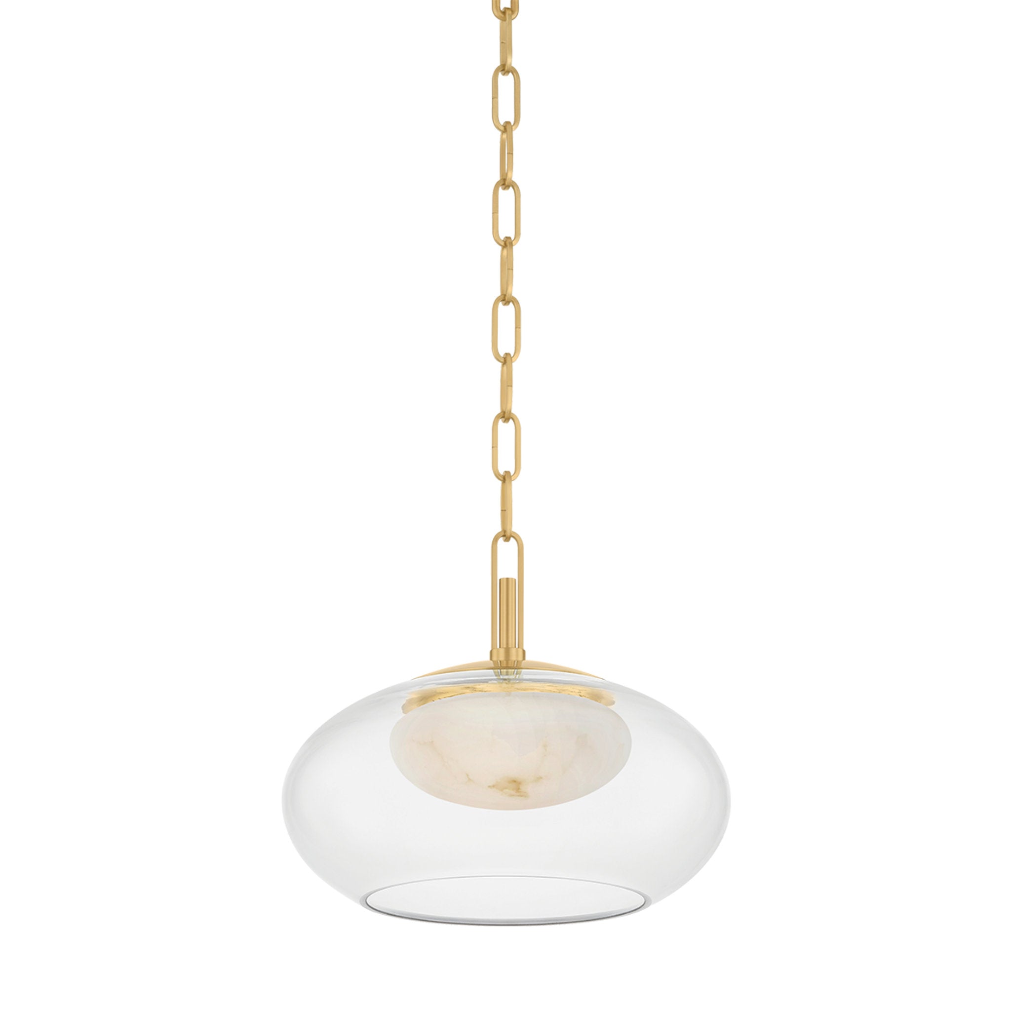 Moore 1-Light Pendant in Aged Brass 12W x 10H