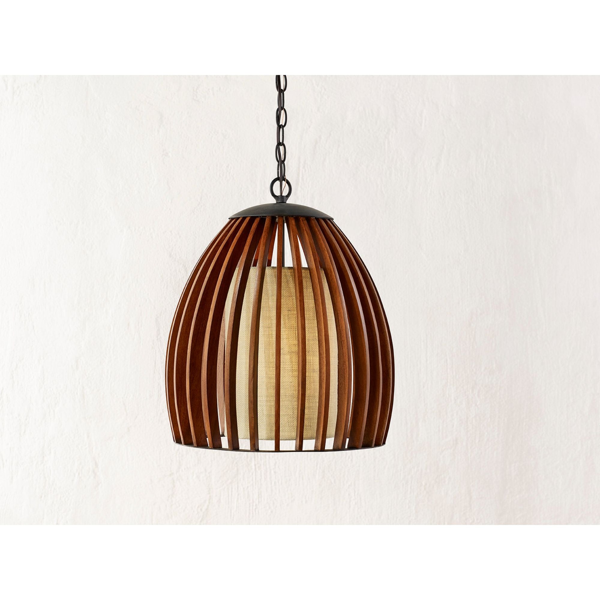 Carling Wood Pendant - Old Iron/Polished Fruitwood