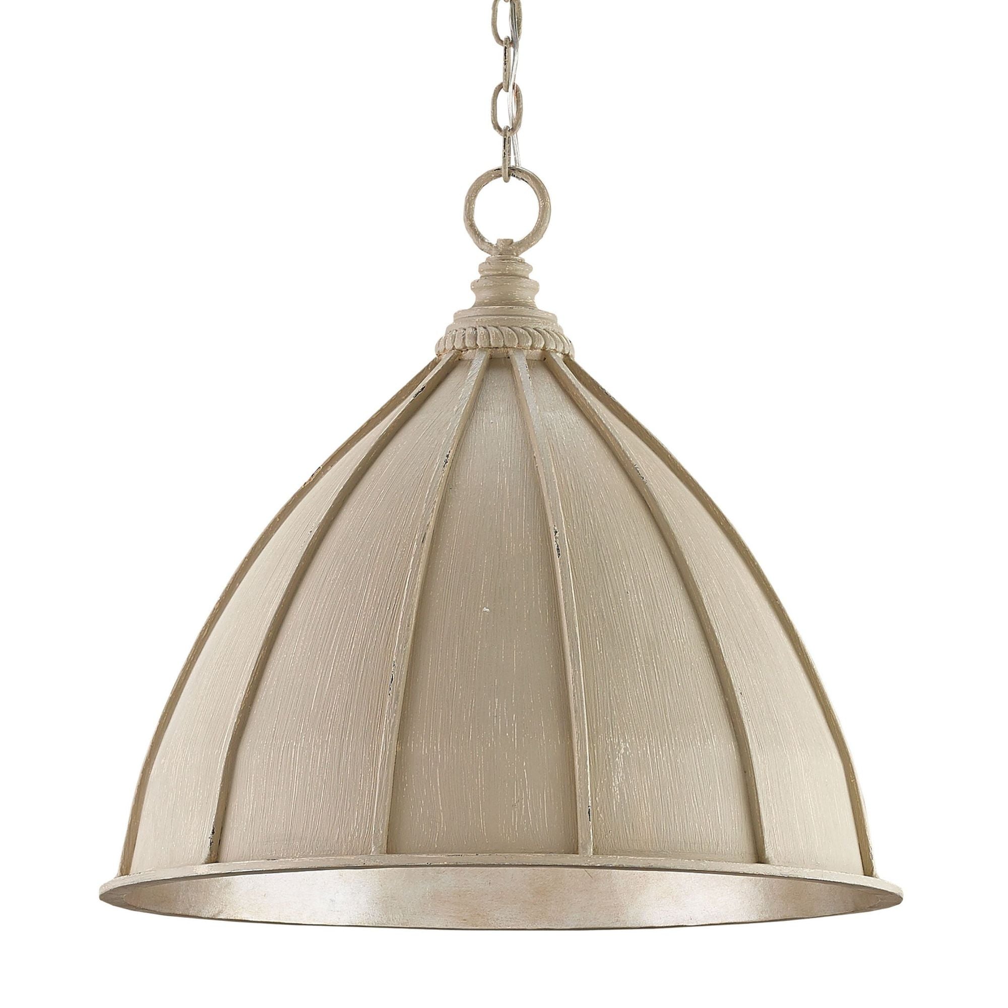 Fenchurch Cream Pendant - Oyster Cream/Silver Leaf