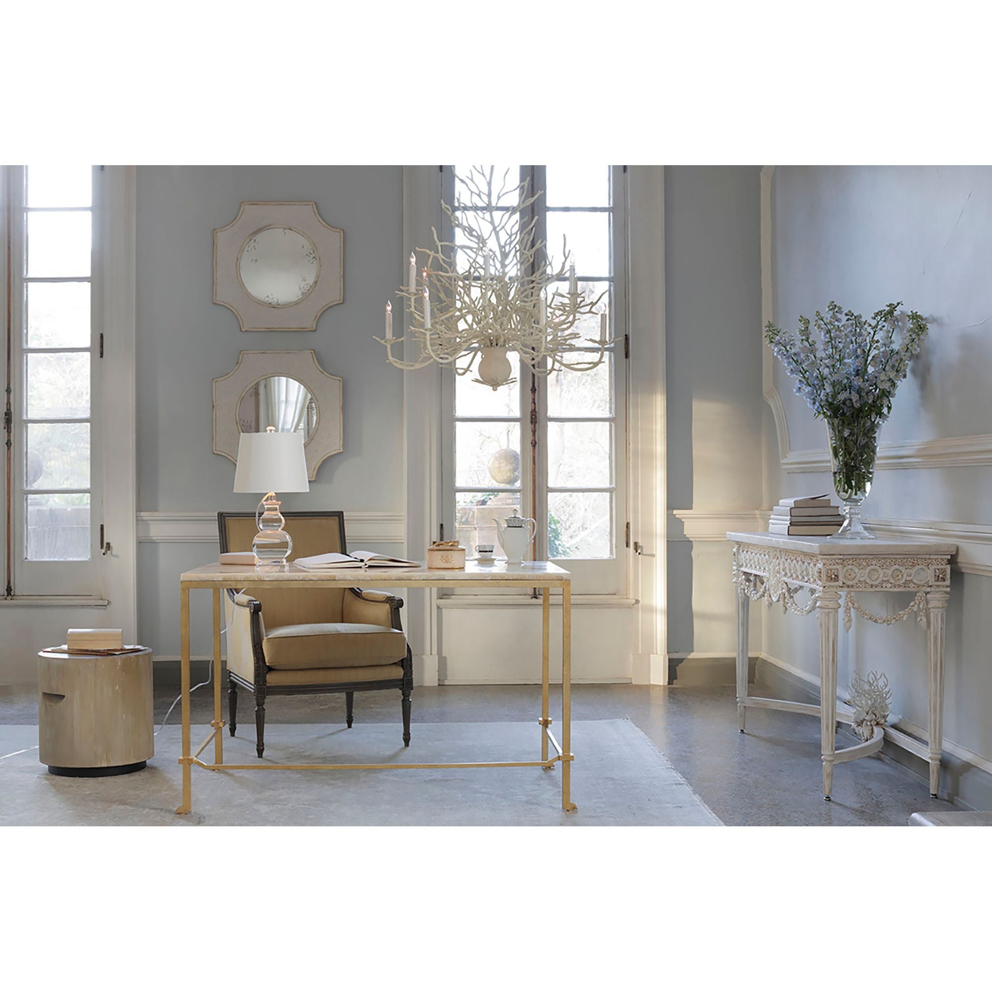 Seaward Large White Chandelier - White Coral/Natural Sand