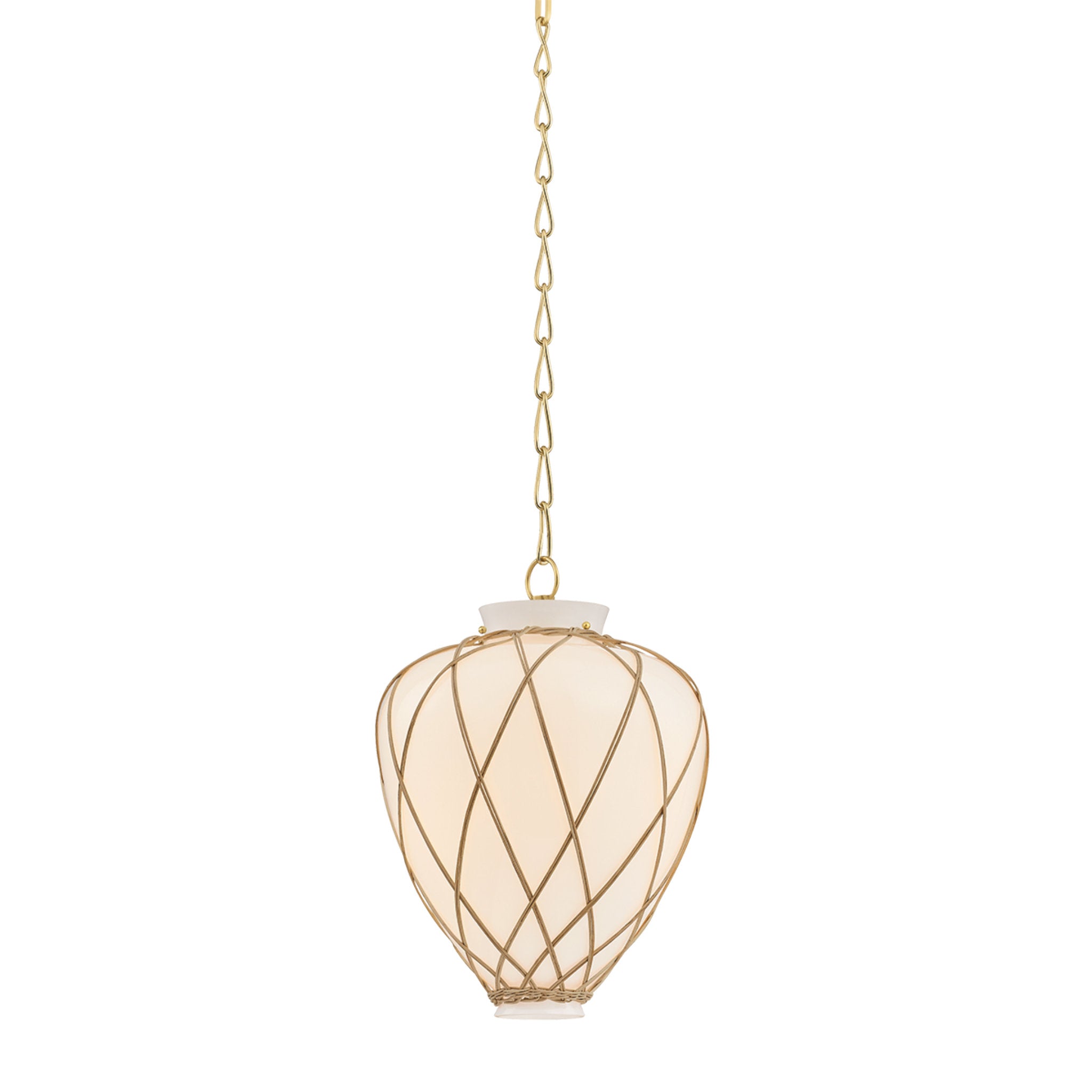 Apple Valley 1-Light Pendant in Aged Brass 13.25W x 18H