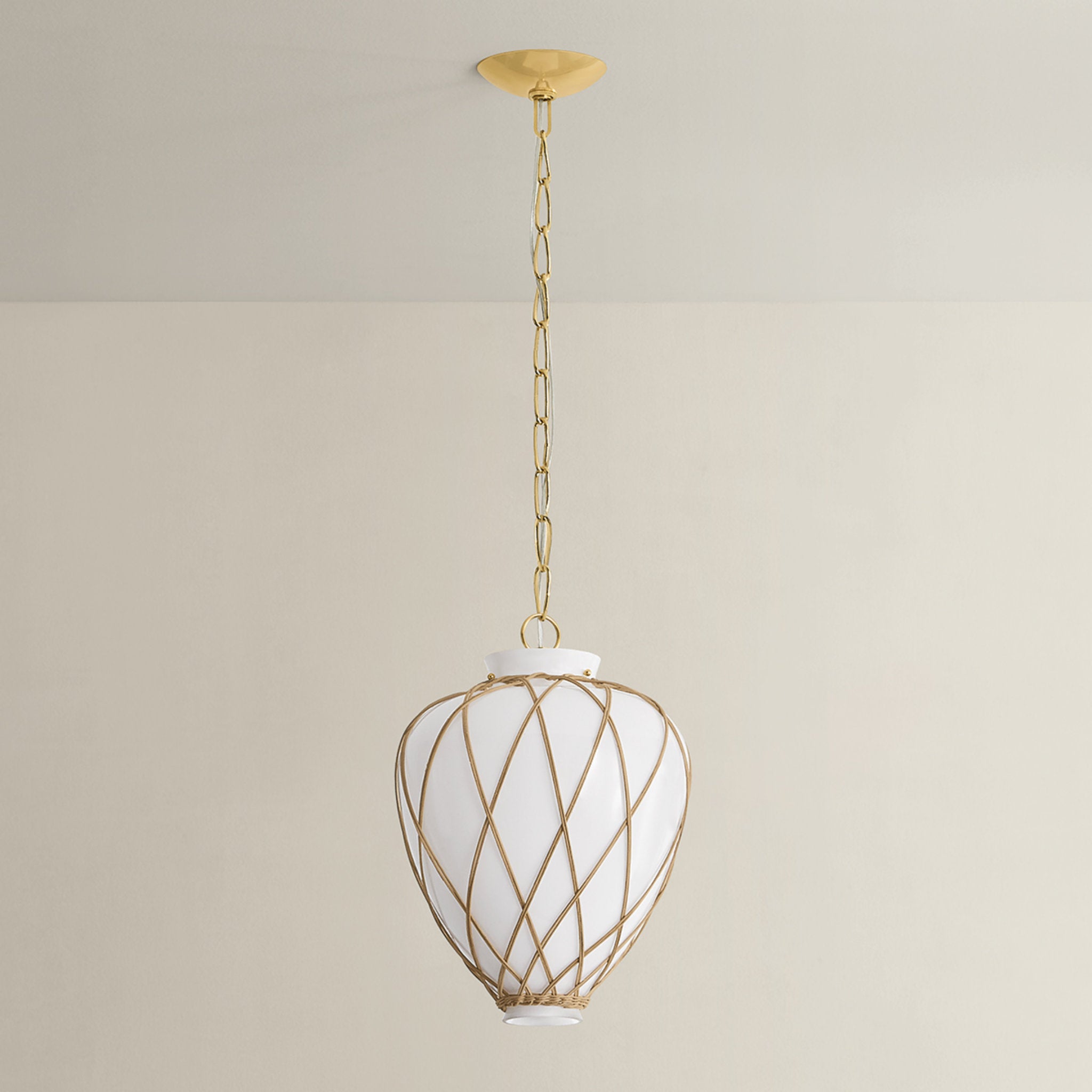 Apple Valley 1-Light Pendant in Aged Brass 13.25W x 18H